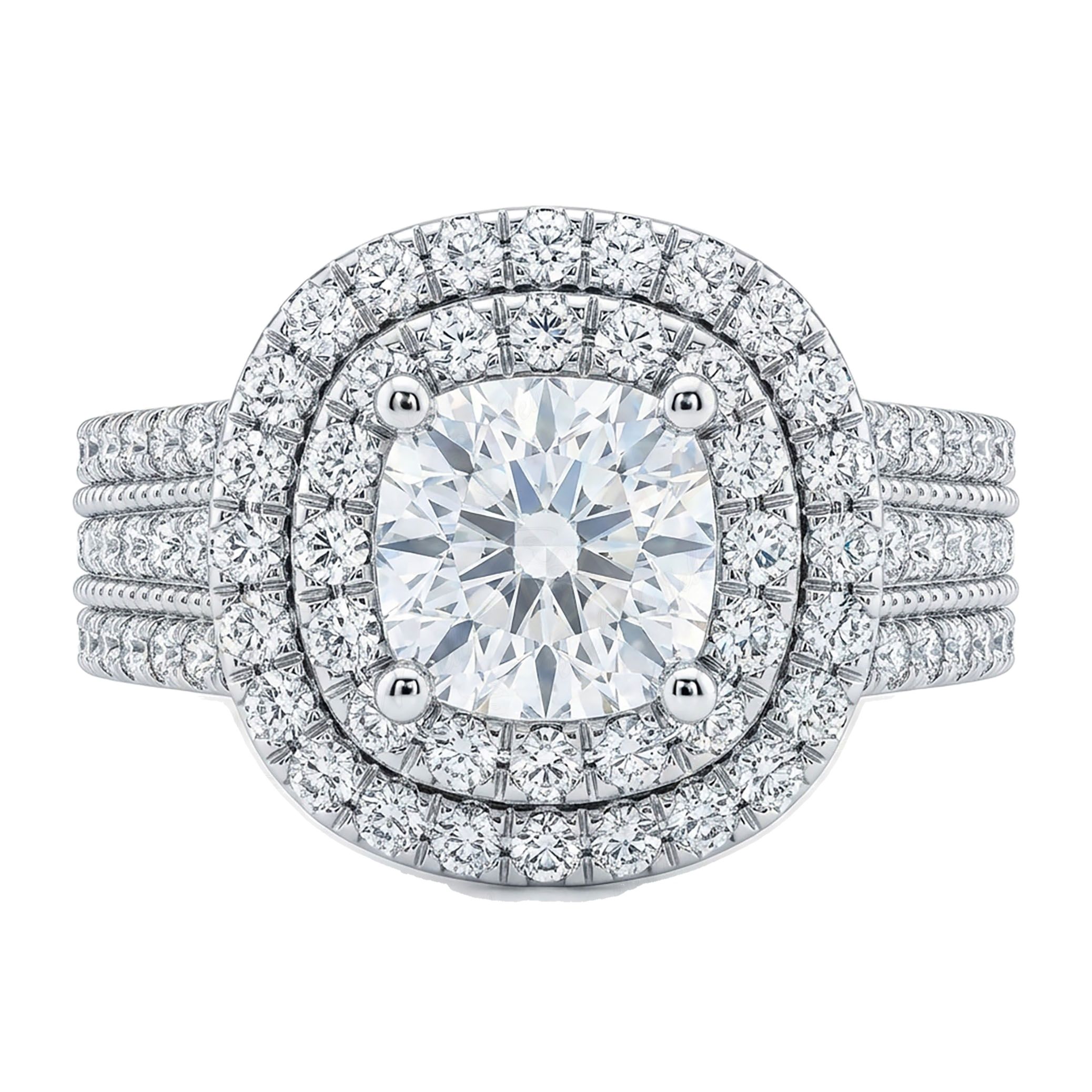 2.50 ct EF VS Moissanite Halo Engagement Ring in 925 Sterling SIlver _ Sz0850 16128