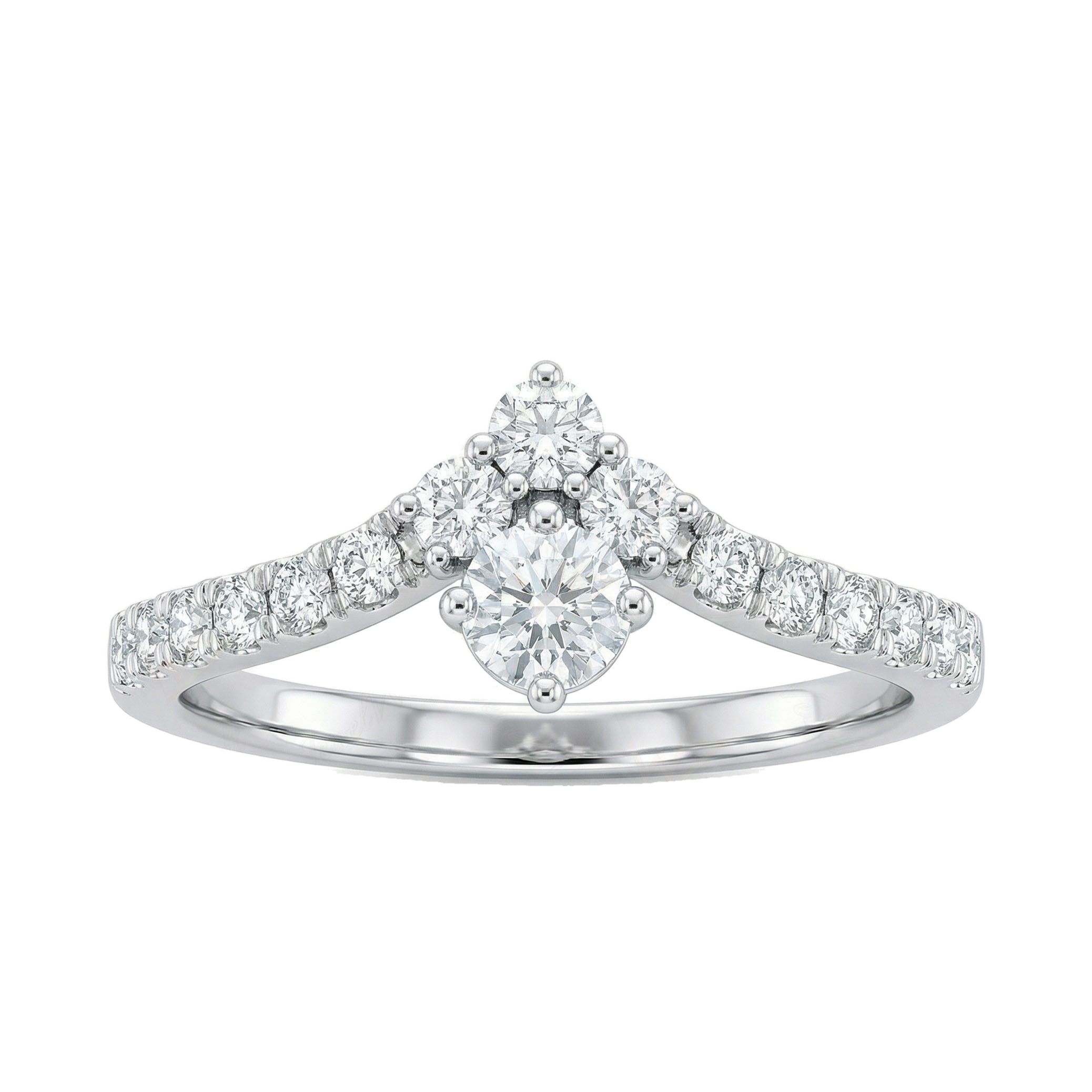 0.75 ct EF VS Lab Grown Diamond Fancy Ring in 14k White Gold _ Sz0875 16473