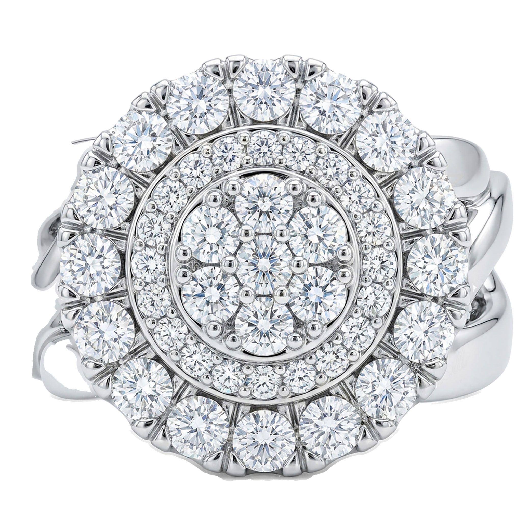 3.80 ct EF VS Lab Grown Diamond Mens Statement Ring in 10k White Gold _ Sz1175 16705