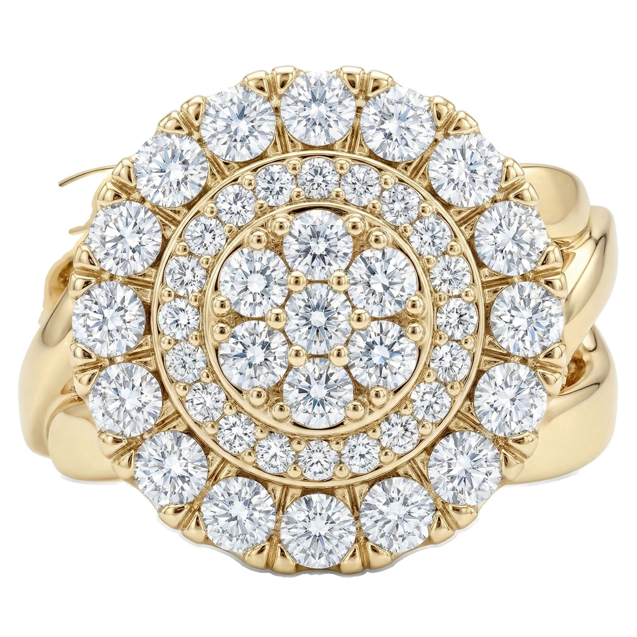 3.80 ct EF VS Lab Grown Diamond Mens Statement Ring in 10k Yellow Gold _ Sz0800 16705