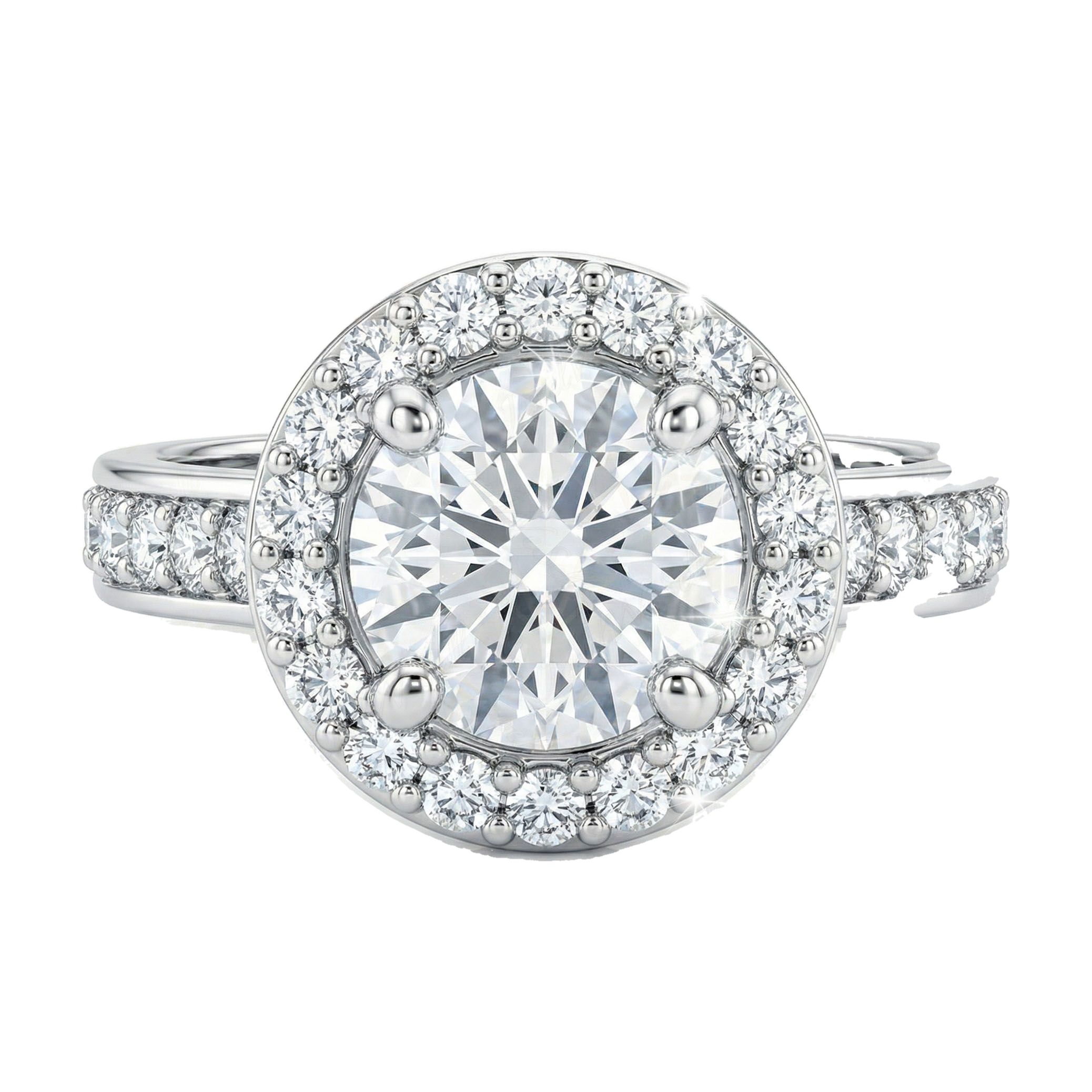1.66 ct EF VS Lab Grown Diamond Halo Engagement Ring in 10k White Gold _ Sz0675 20208