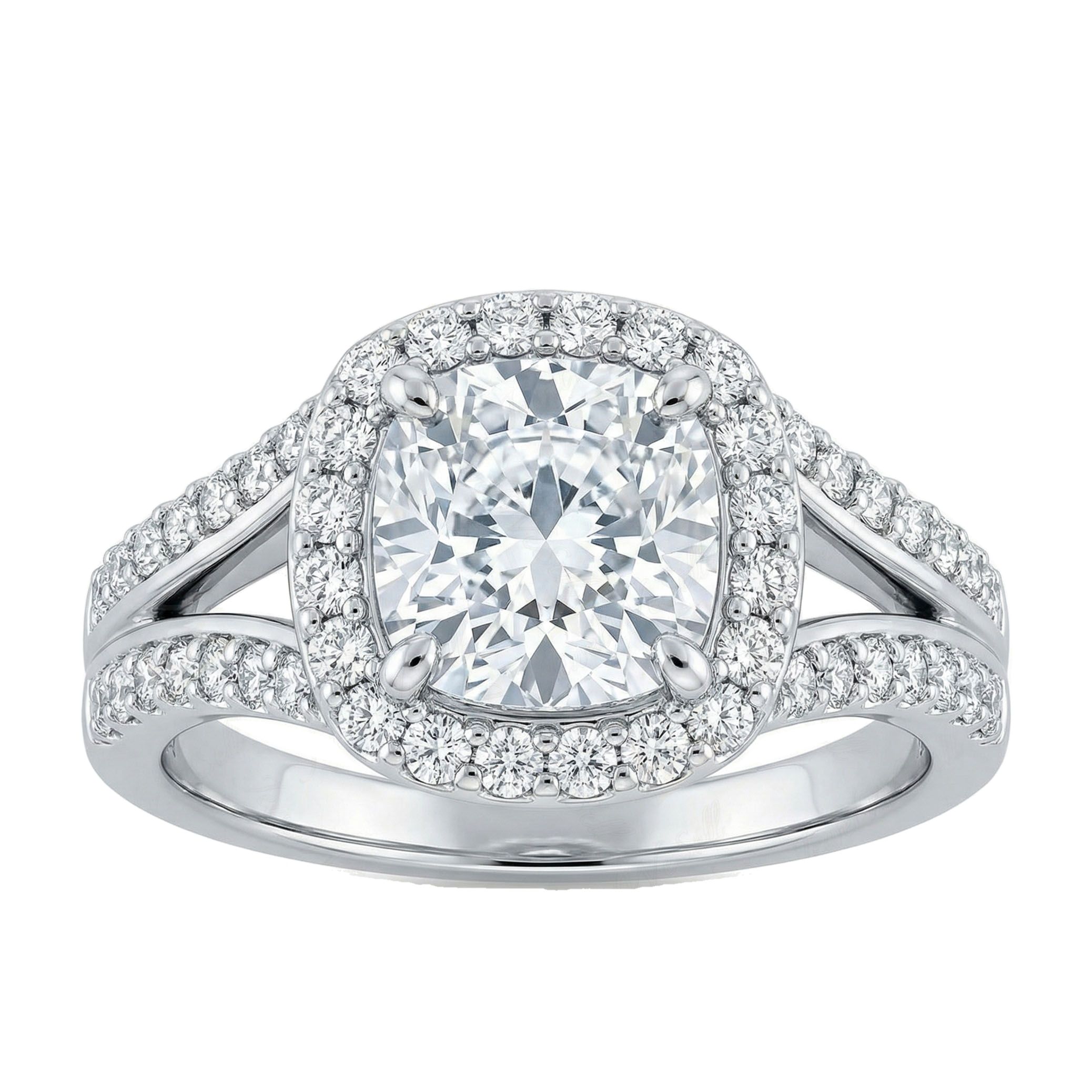 4.40 ct EF VS Lab Grown Diamond Halo Engagement Ring in 10k White Gold _ Sz0800 20209