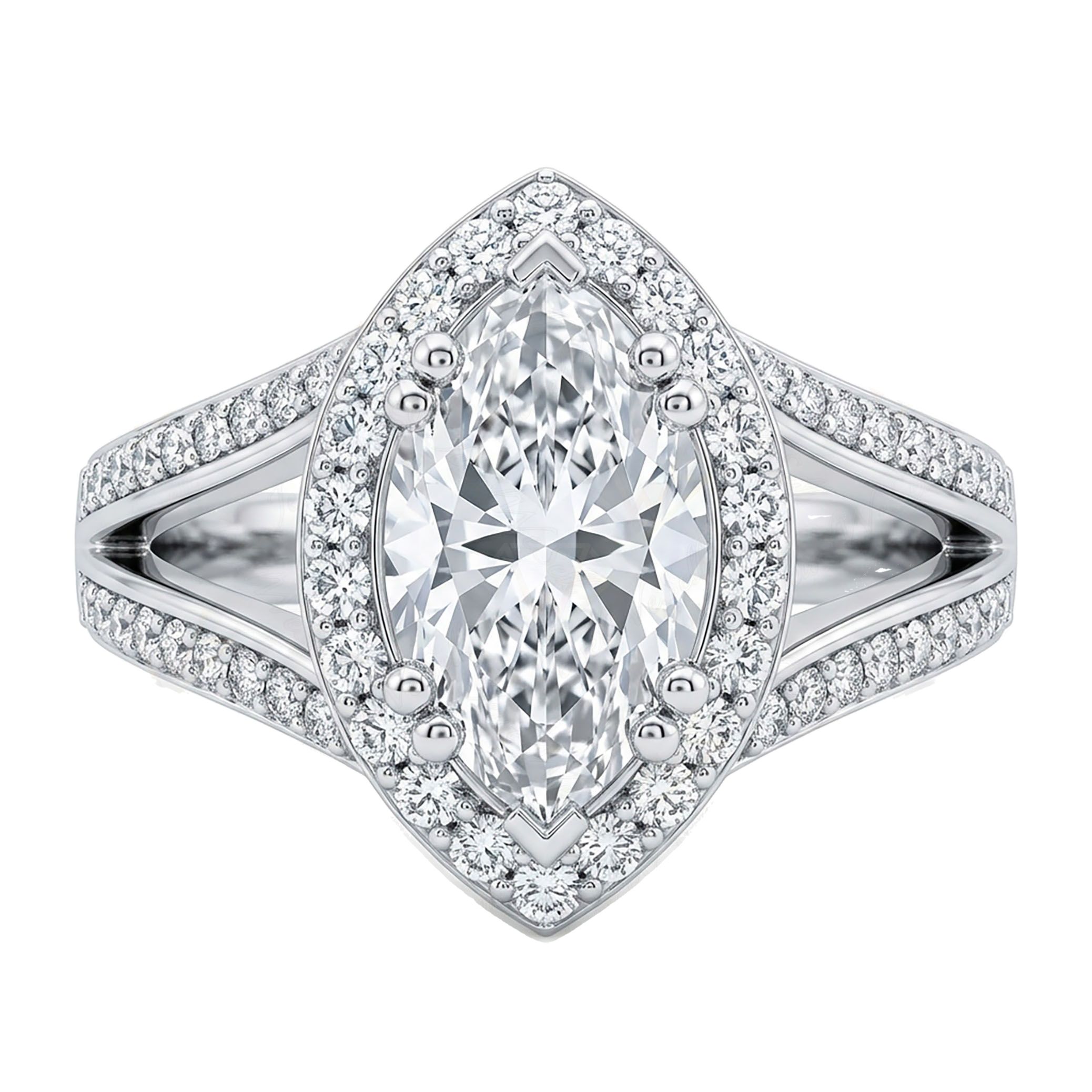1.40 ct EF VS Lab Grown Diamond Halo Engagement Ring in 10k White Gold _ Sz0900 20210