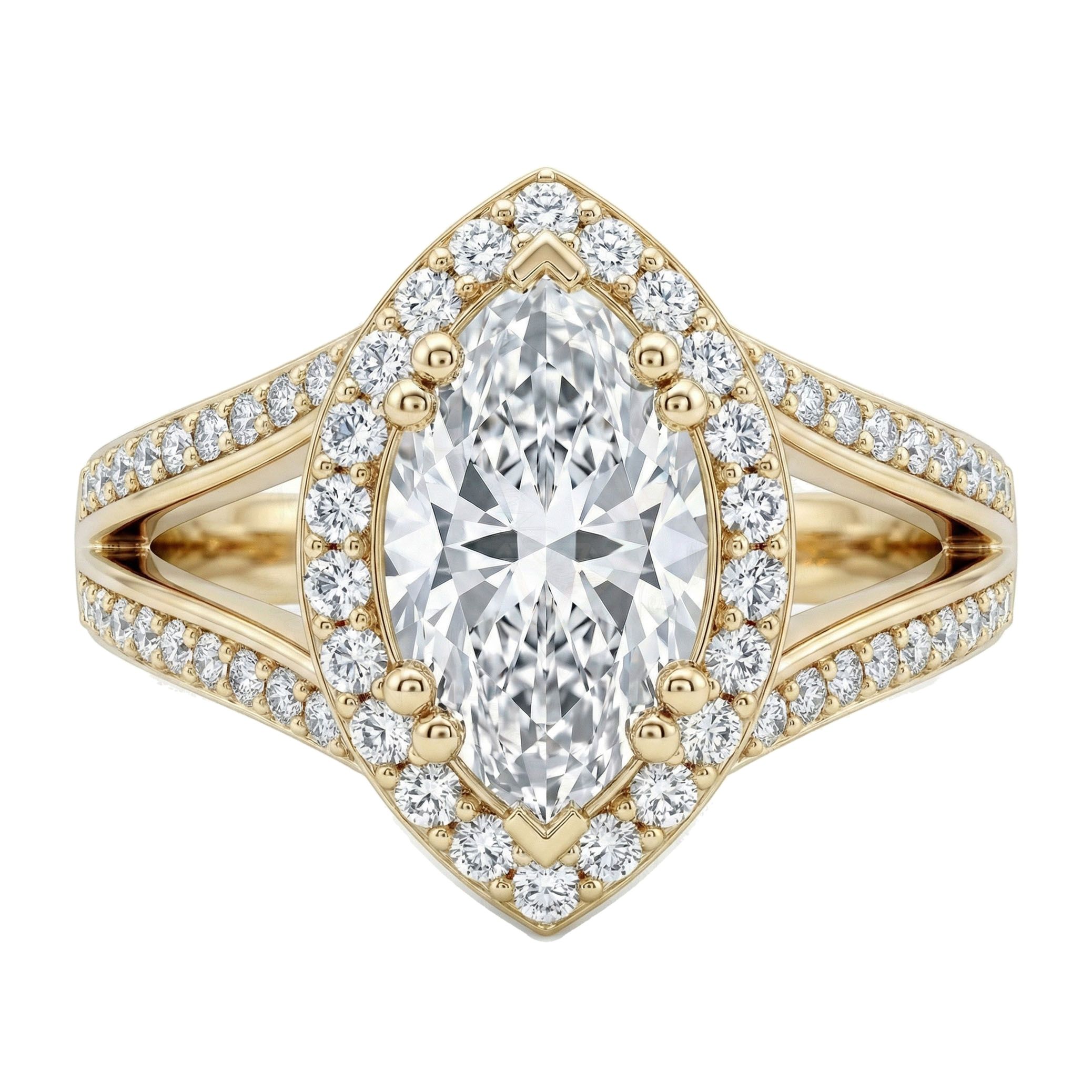 1.40 ct EF VS Lab Grown Diamond Halo Engagement Ring in 14k Yellow Gold _ Sz0775 20210