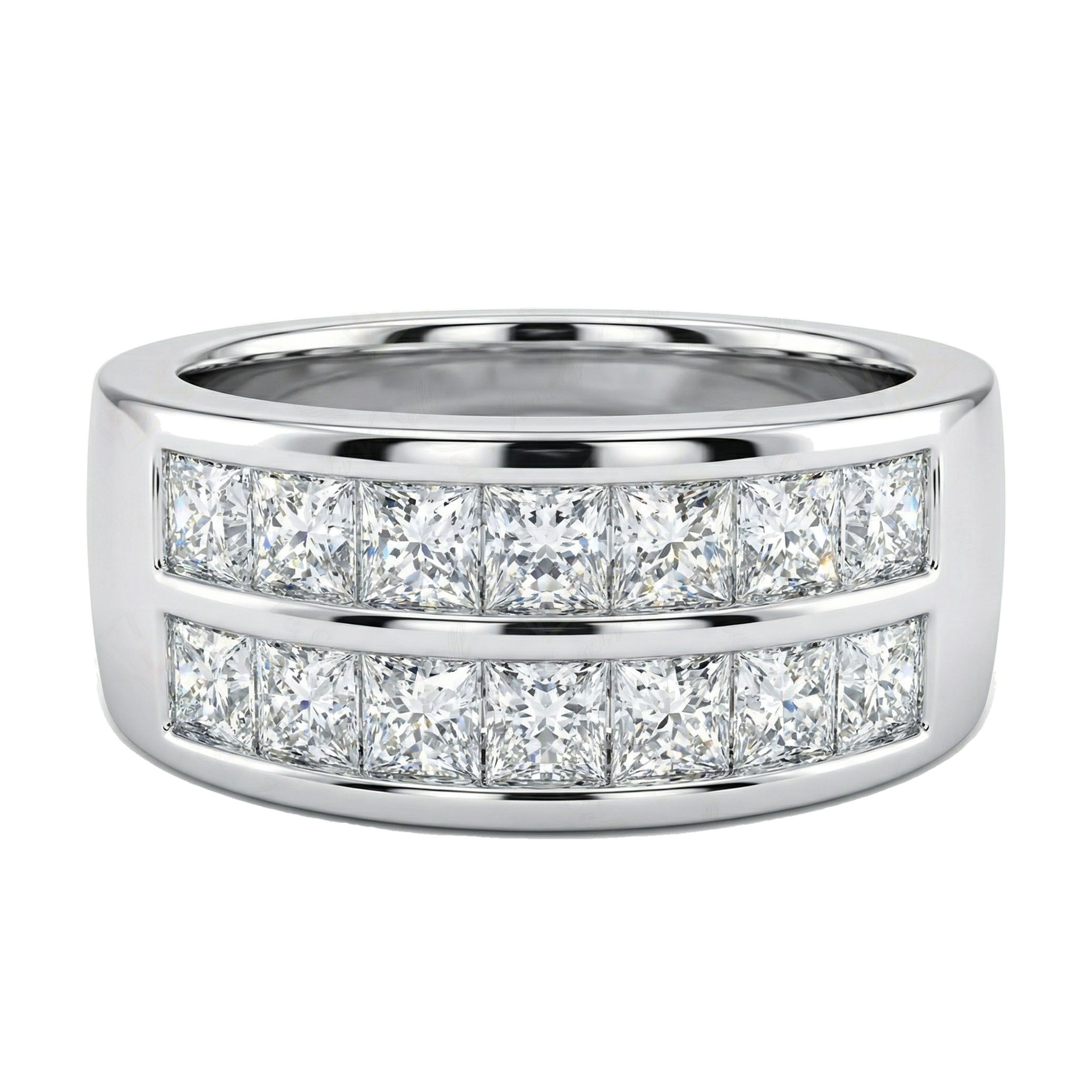1.25 ct EF VS Lab Grown Diamond Multi Row Wedding Band in 10k White Gold _ Sz0525 2299