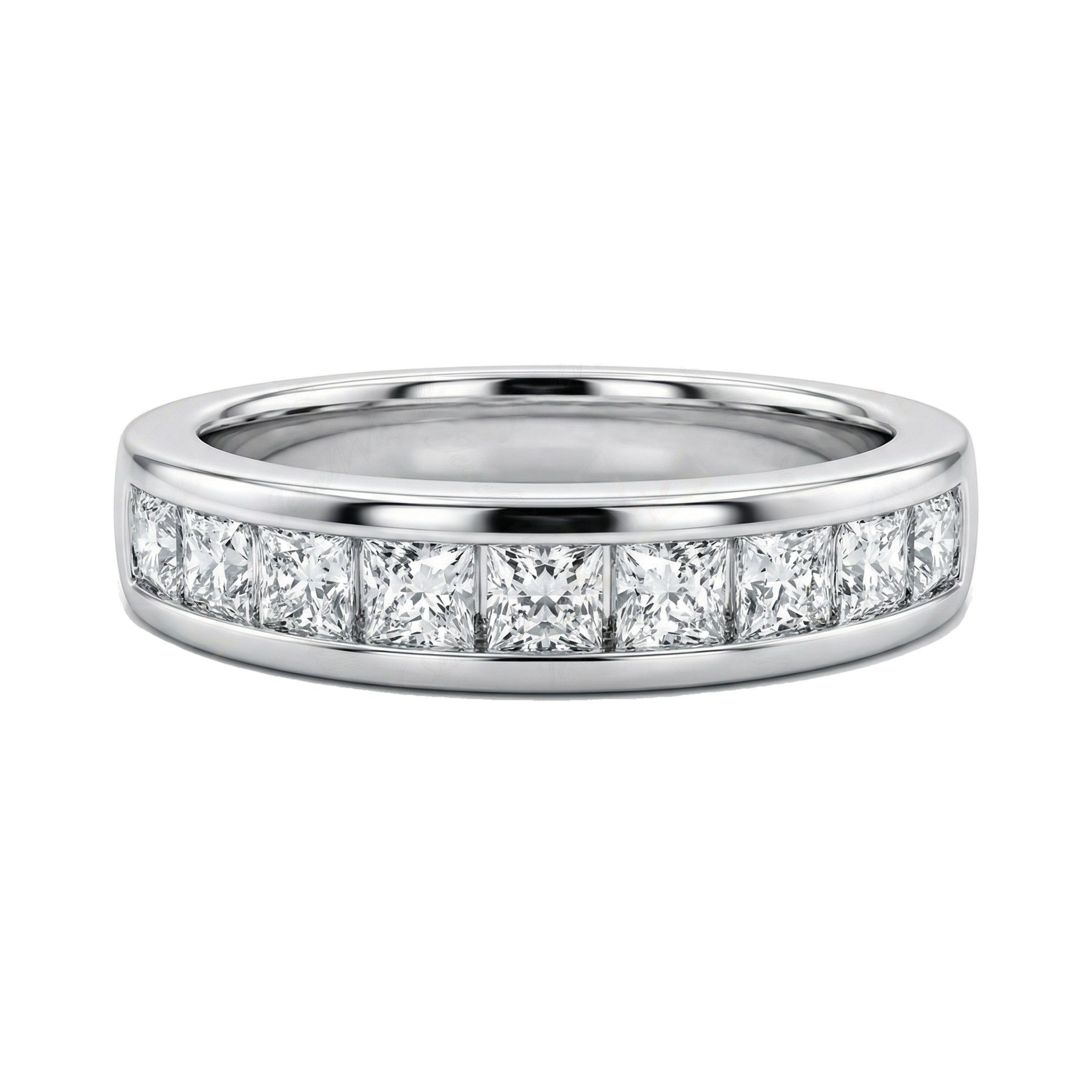 1.20 ct EF VS Lab Grown Diamond Single Row Wedding Band in 10k White Gold _ Sz0875 2339