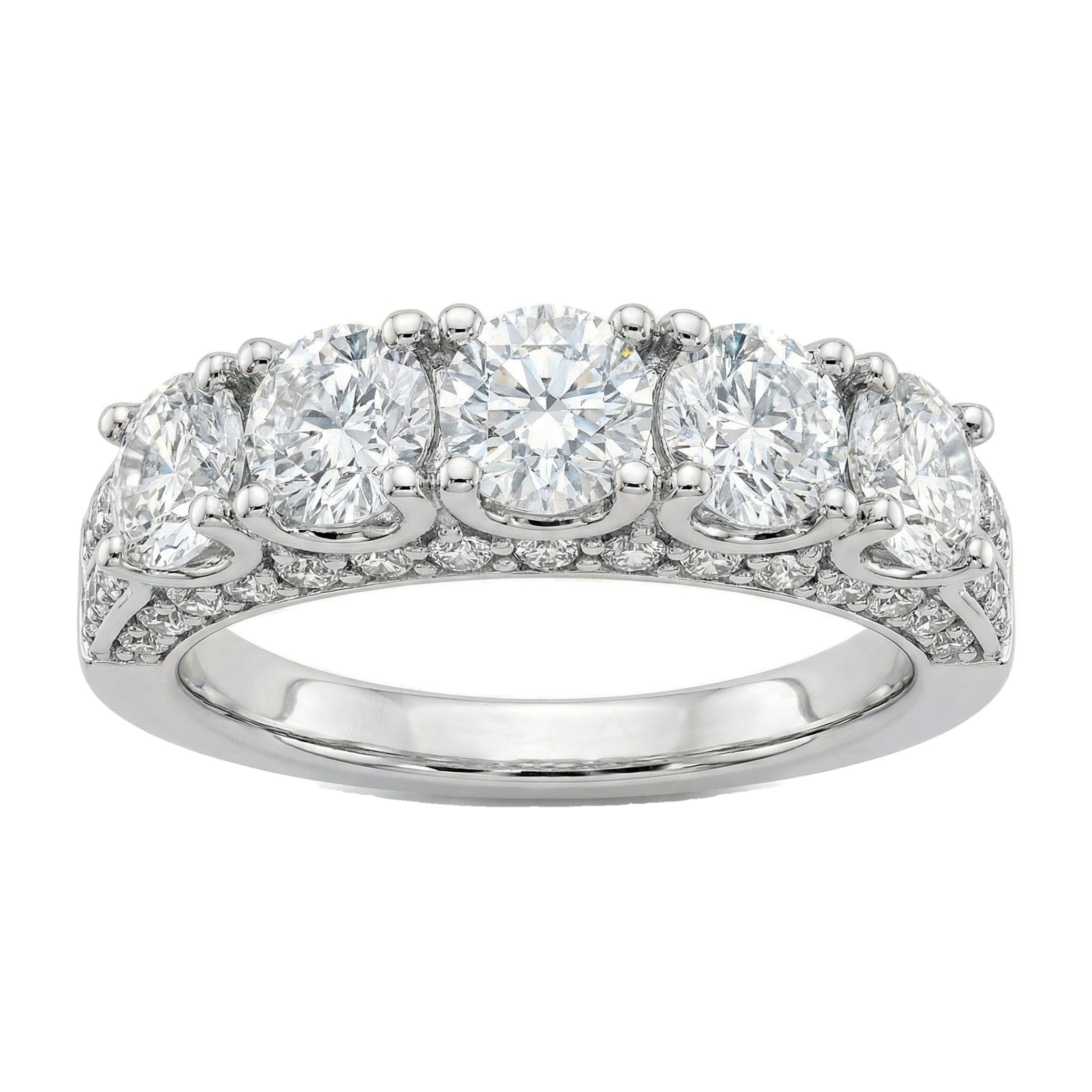 1.00 ct EF VS Moissanite Single Row Wedding Band in 925 Sterling SIlver _ Sz0775 2342