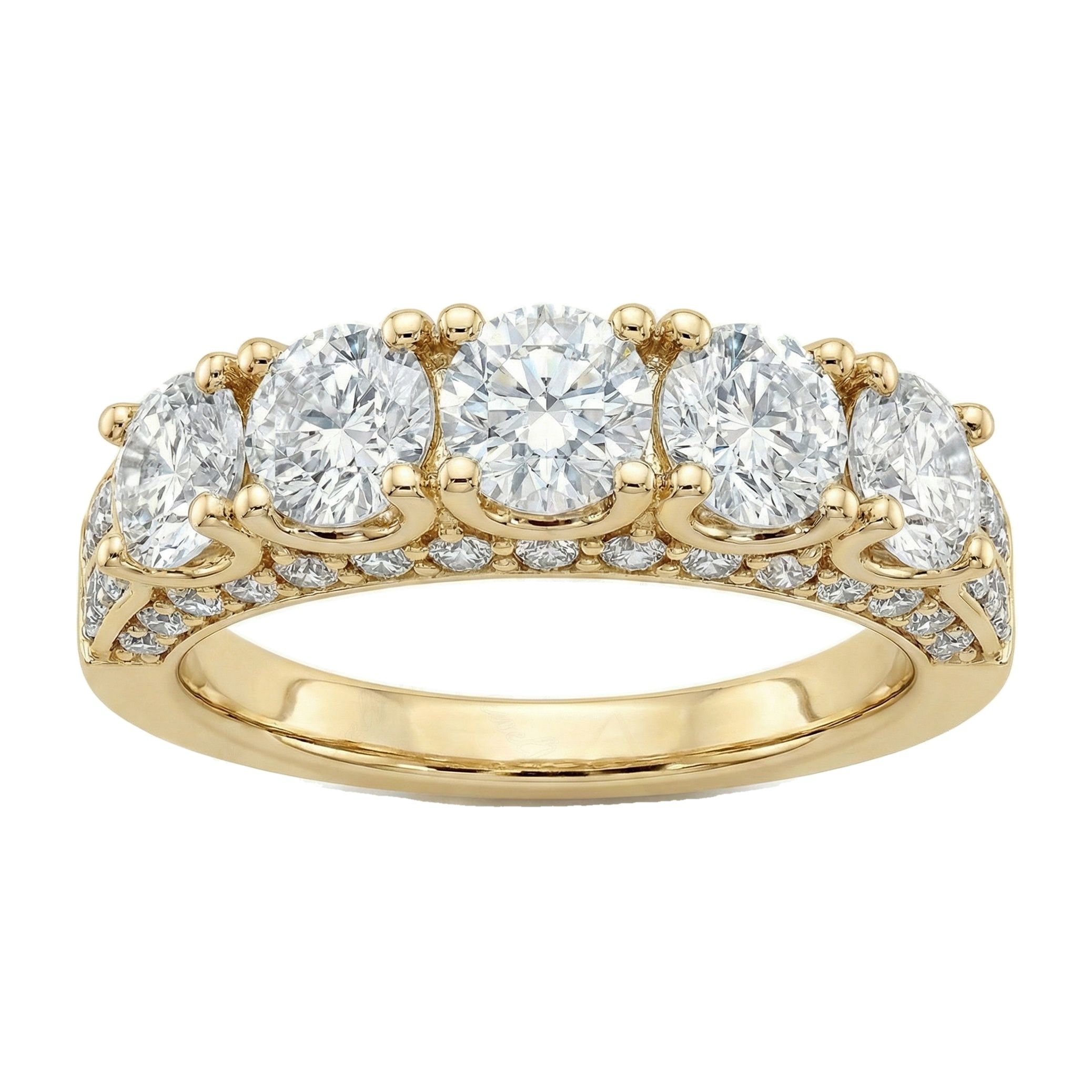 1.00 ct EF VS Lab Grown Diamond Single Row Wedding Band in 14k Yellow Gold _ Sz0800 2342
