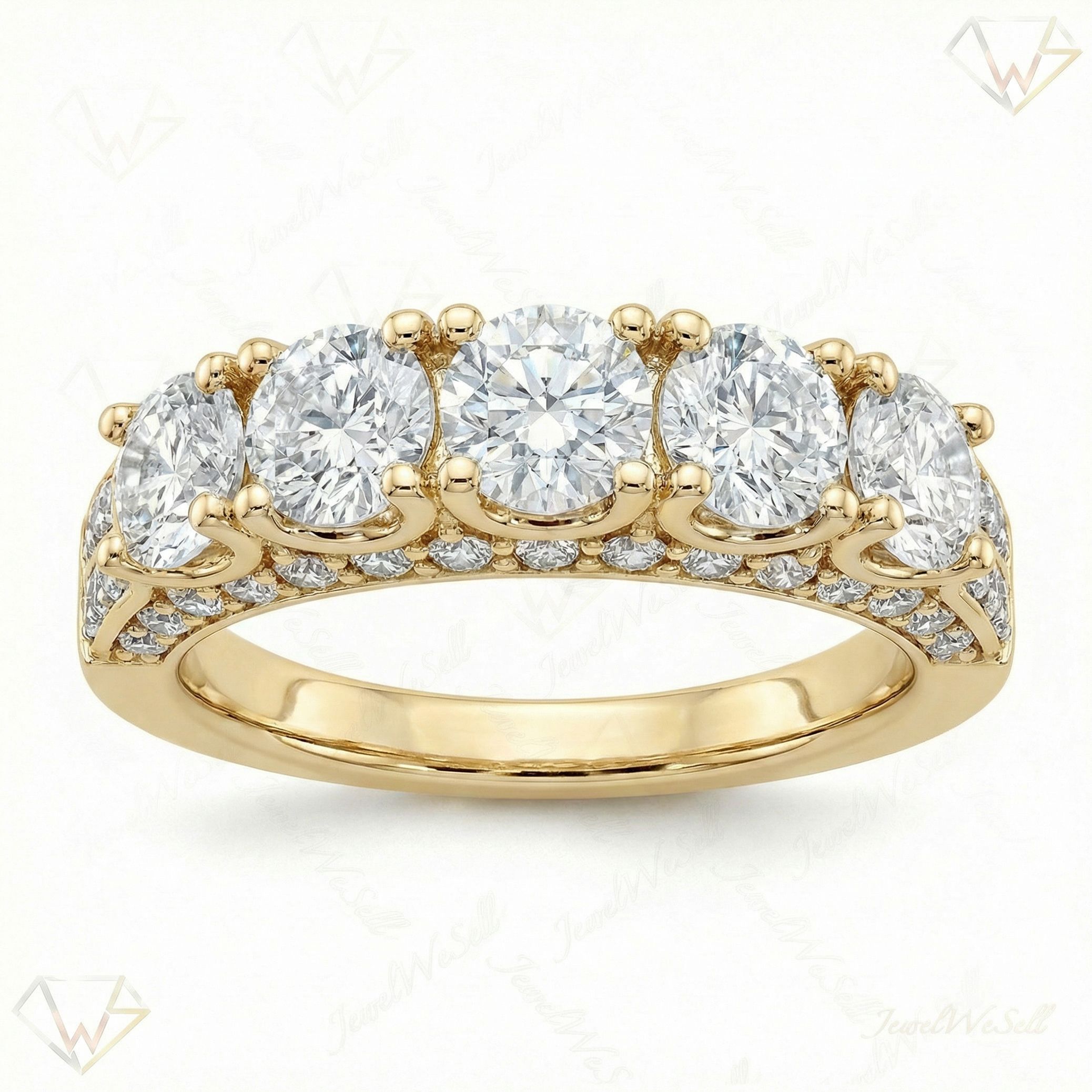 1.00 ct EF VS Lab Grown Diamond Single Row Wedding Band in 10k Yellow Gold _ Sz0425 2342