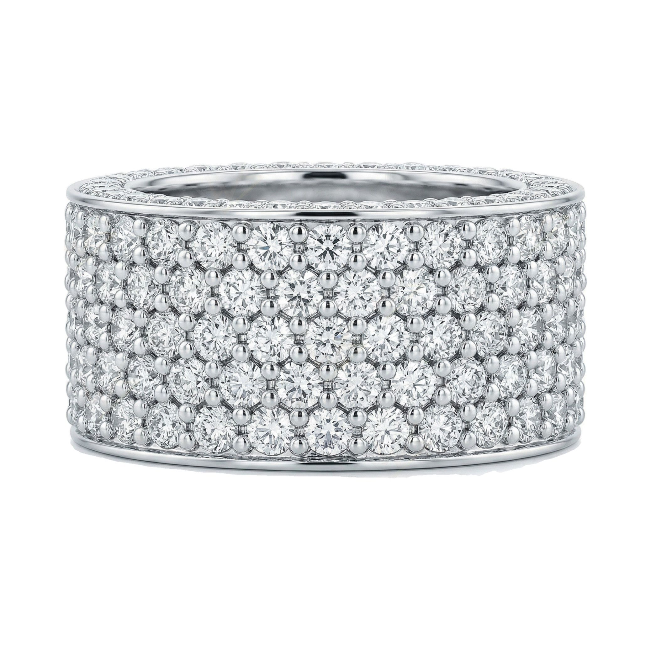 3.75 ct EF VS Moissanite Mens Wedding Band in 925 Sterling SIlver _ Sz0875 2690