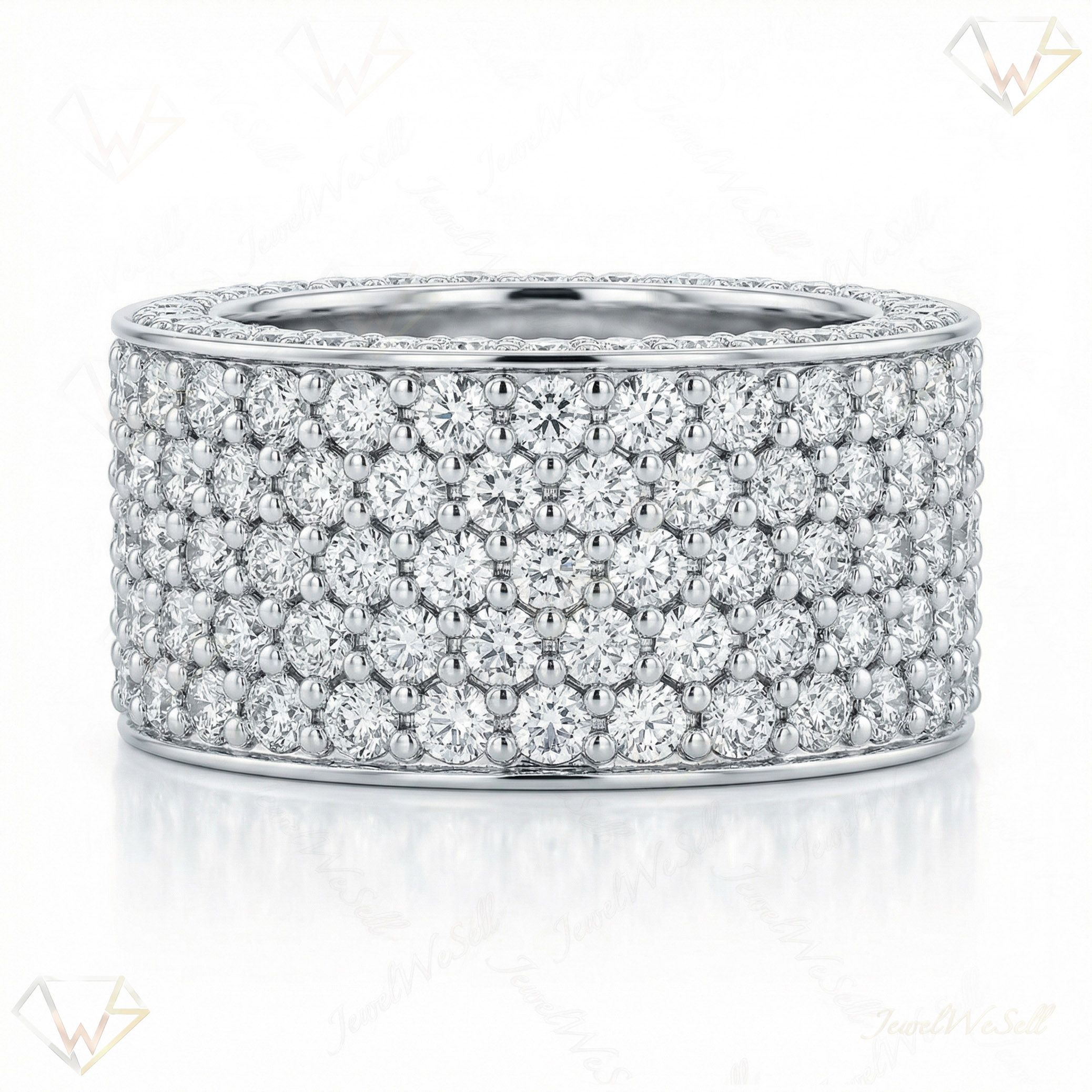 3.75 ct EF VS Lab Grown Diamond Mens Wedding Band in 10k White Gold _ Sz0650 2690