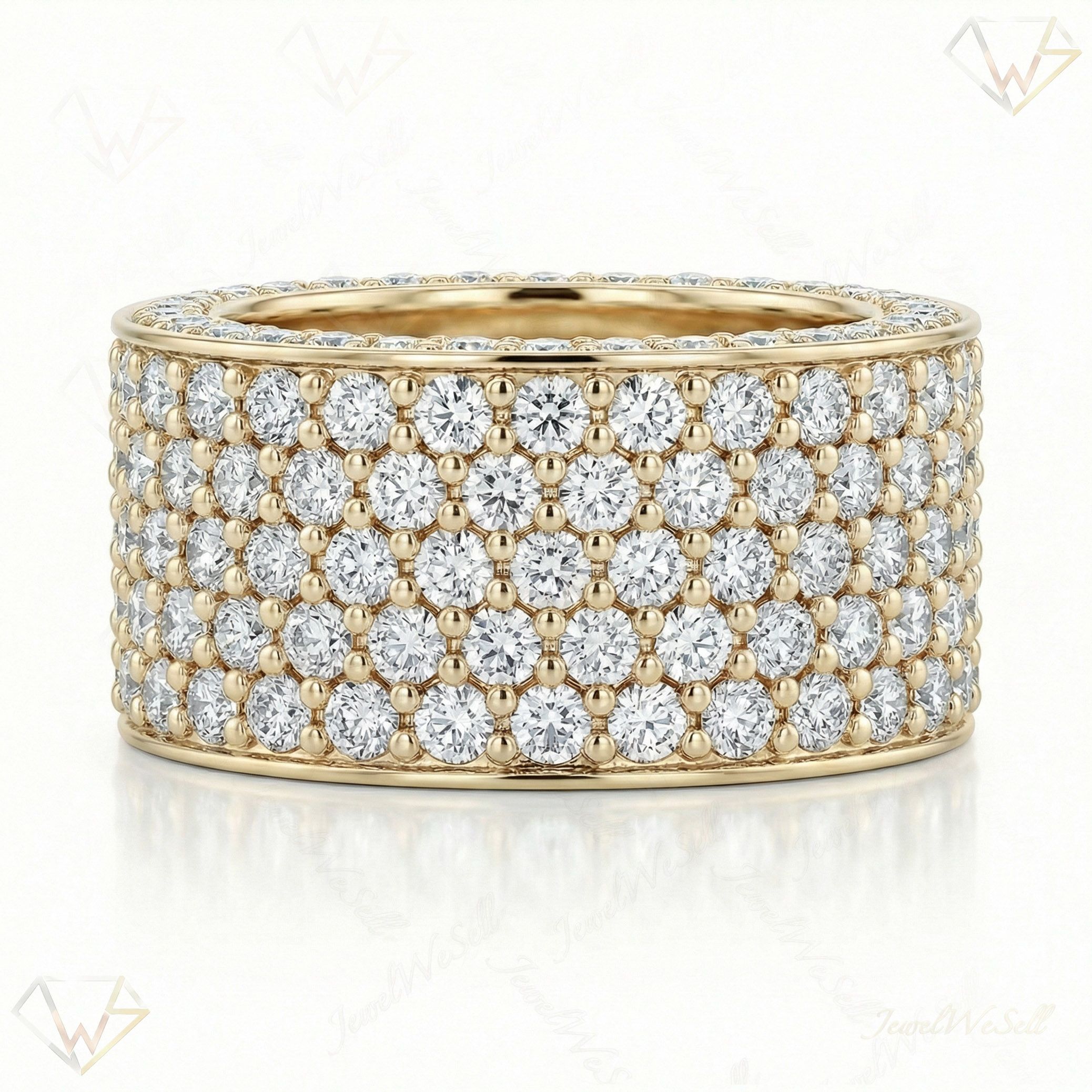 3.75 ct EF VS Lab Grown Diamond Mens Wedding Band in 10k Yellow Gold _ Sz0425 2690