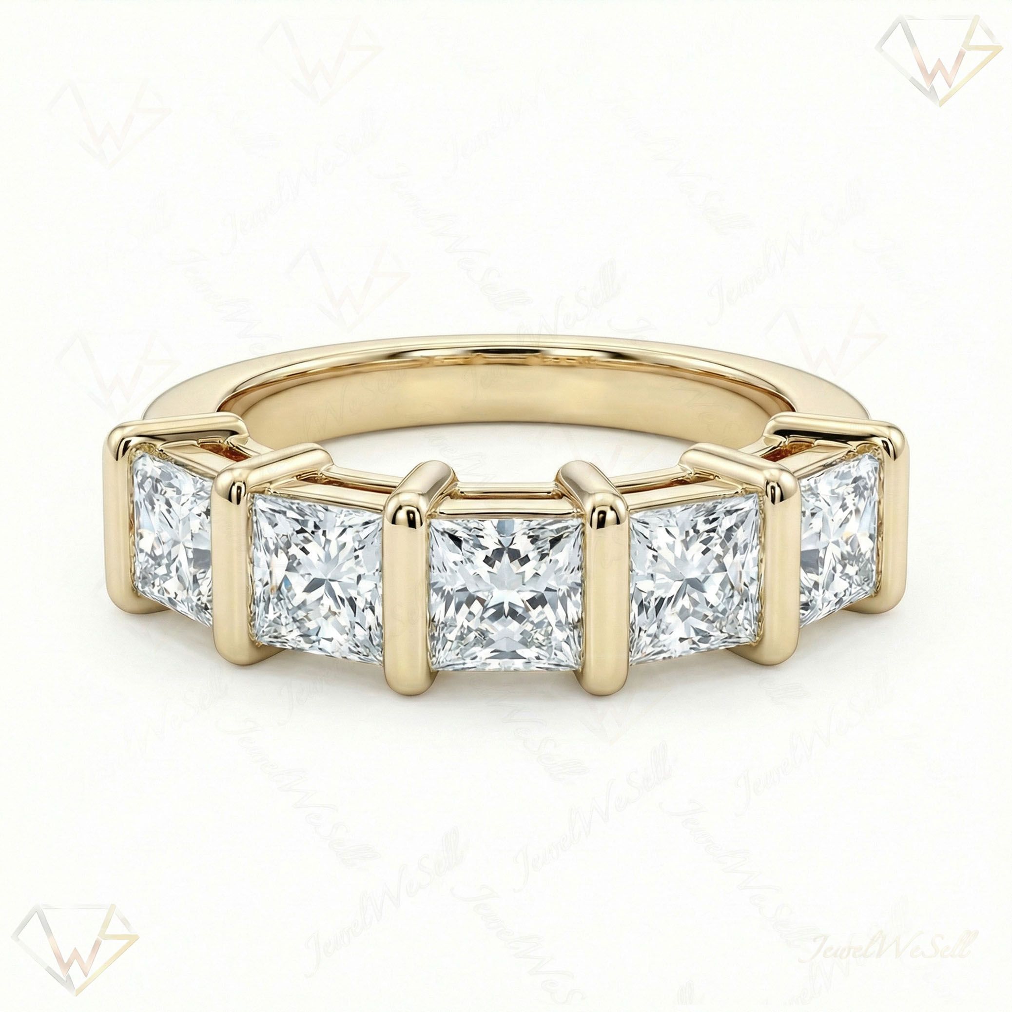 3.33 ct EF VS Lab Grown Diamond Single Row Wedding Band in 10k Yellow Gold _ Sz0475 27862