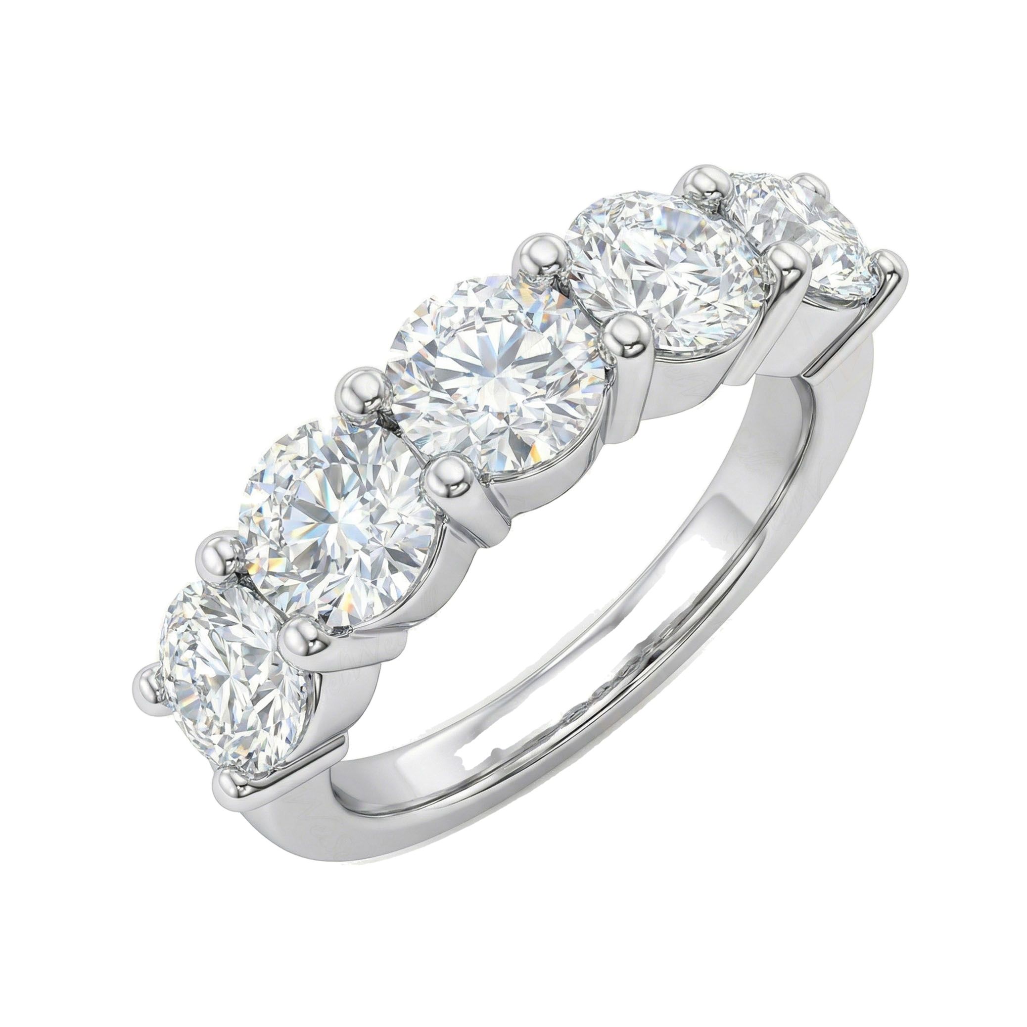 2.50 ct EF VS Lab Grown Diamond Single Row Wedding Band in 14k White Gold _ Sz0875 3969