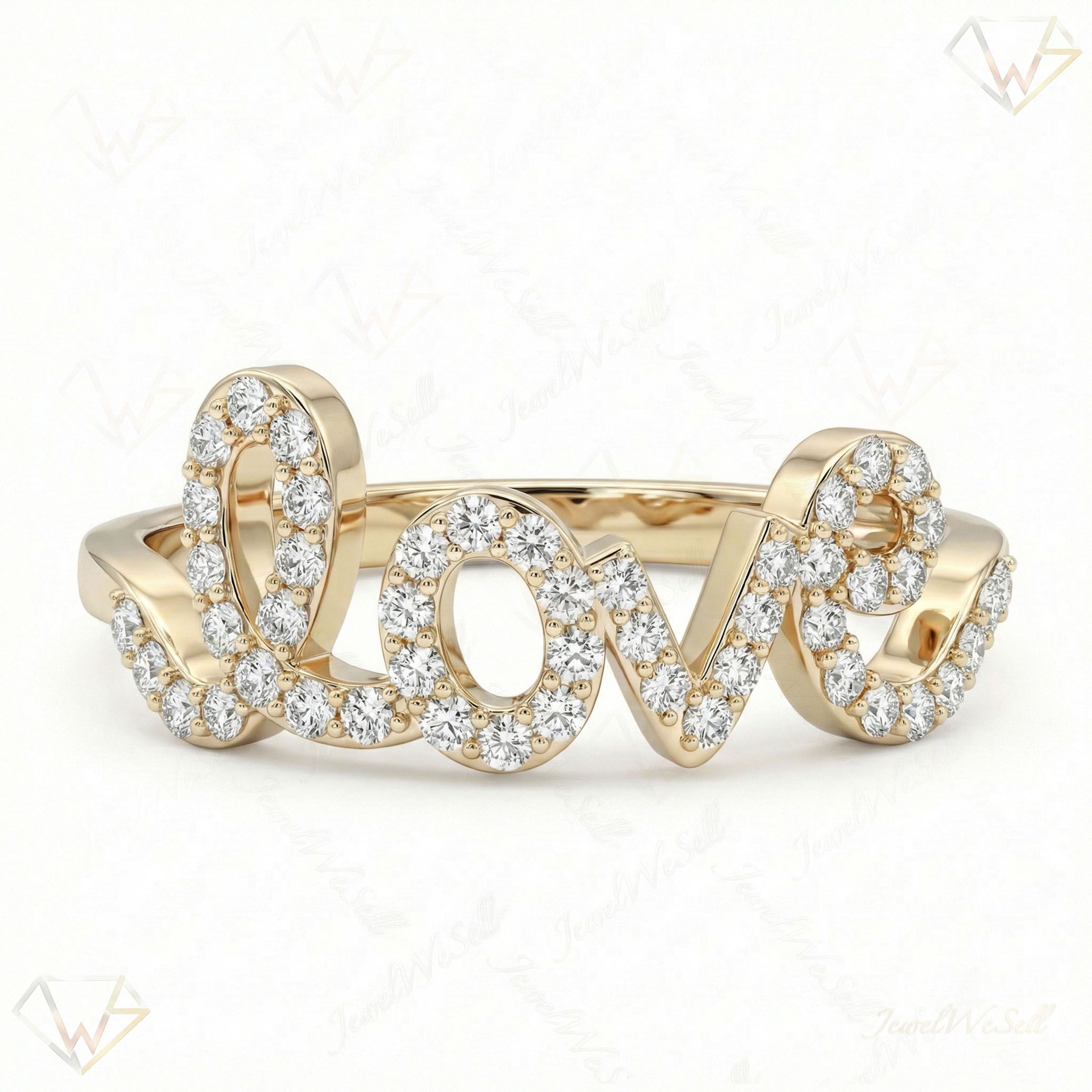 0.40 ct EF VS Lab Grown Diamond Fancy Ring in 14k Yellow Gold _ Sz0475 4623