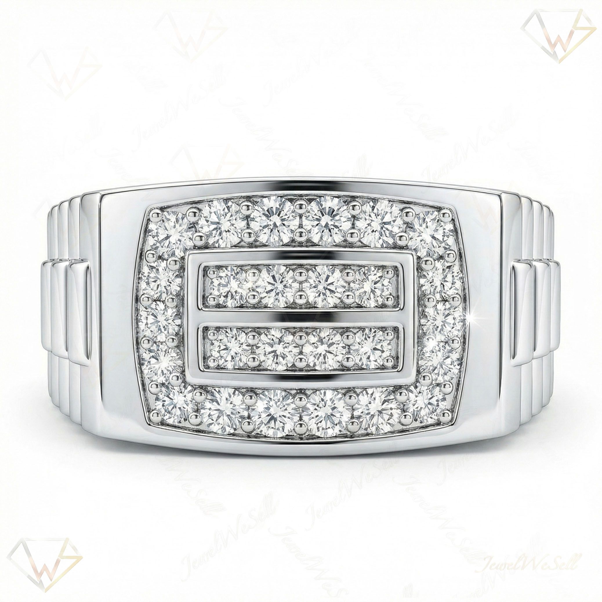1.00 ct EF VS Moissanite Mens Wedding Band in 925 Sterling SIlver _ Sz1125 5279
