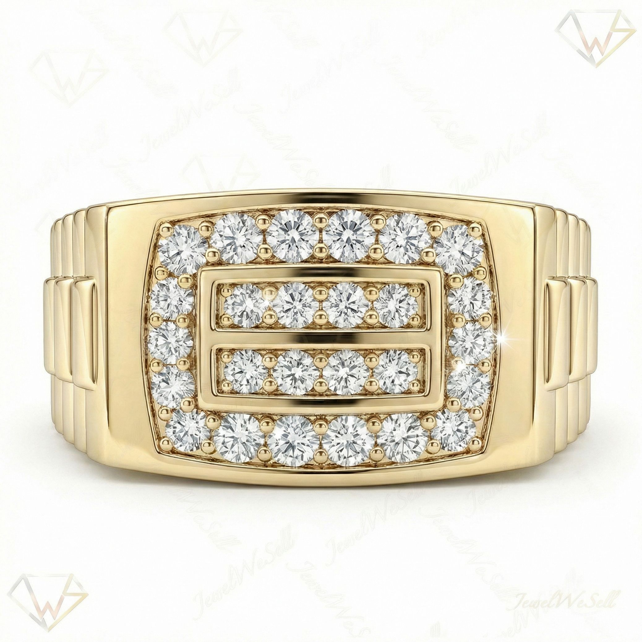1.00 ct EF VS Lab Grown Diamond Mens Wedding Band in 10k Yellow Gold _ Sz1175 5279