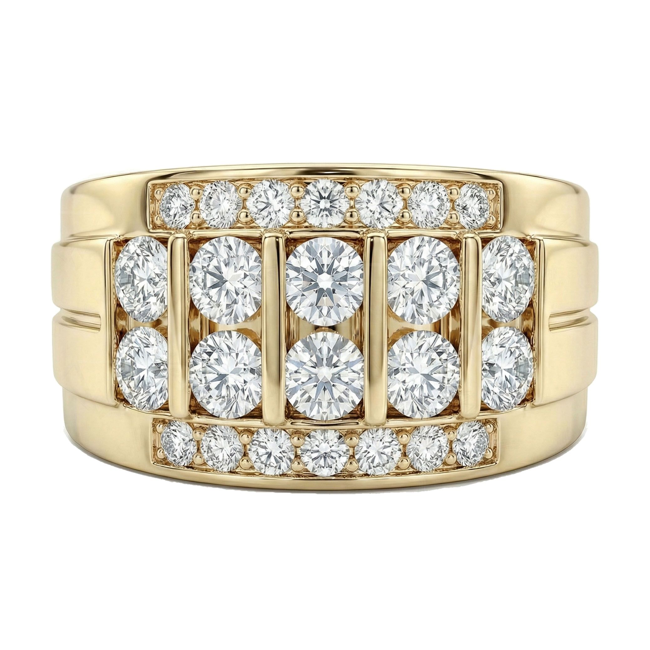 0.90 ct EF VS Lab Grown Diamond Mens Wedding Band in 10k Yellow Gold _ Sz0975 6609