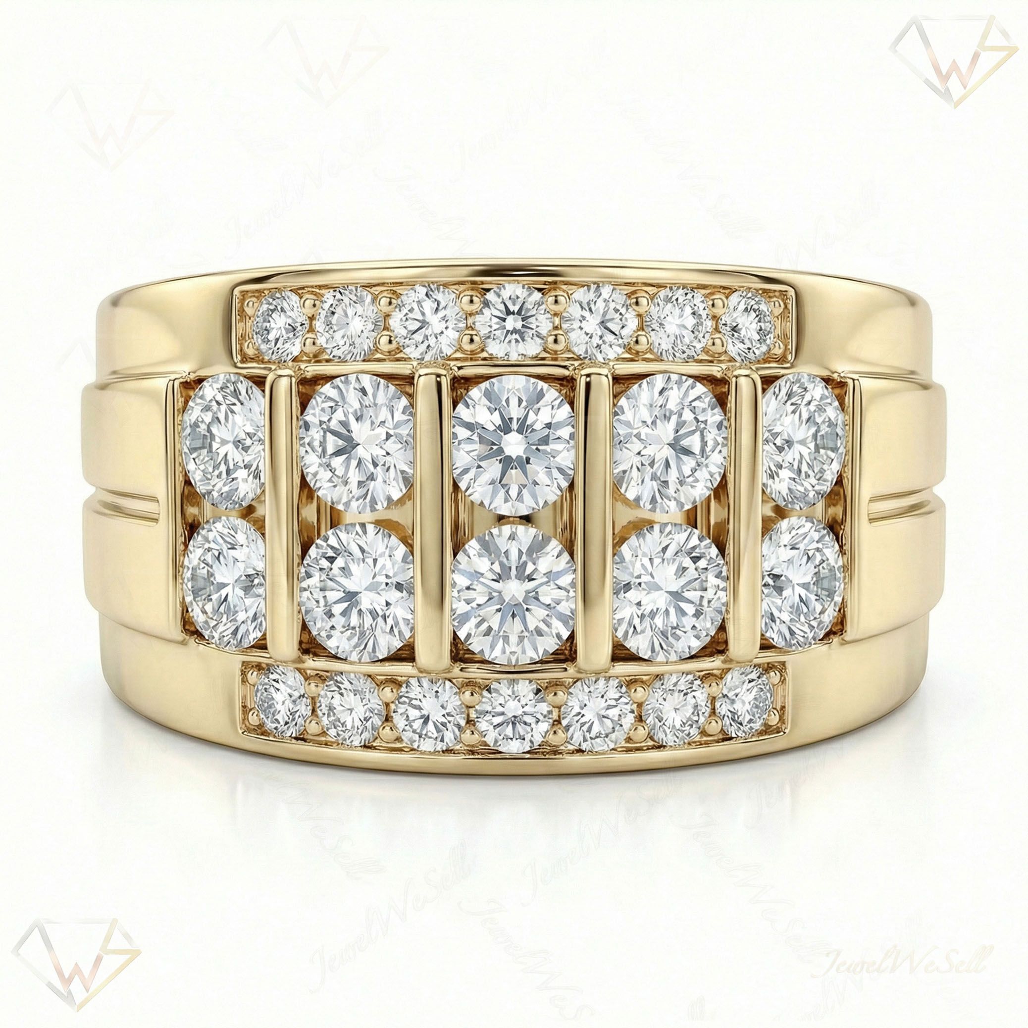 0.90 ct EF VS Lab Grown Diamond Mens Wedding Band in 10k Yellow Gold _ Sz0800 6609