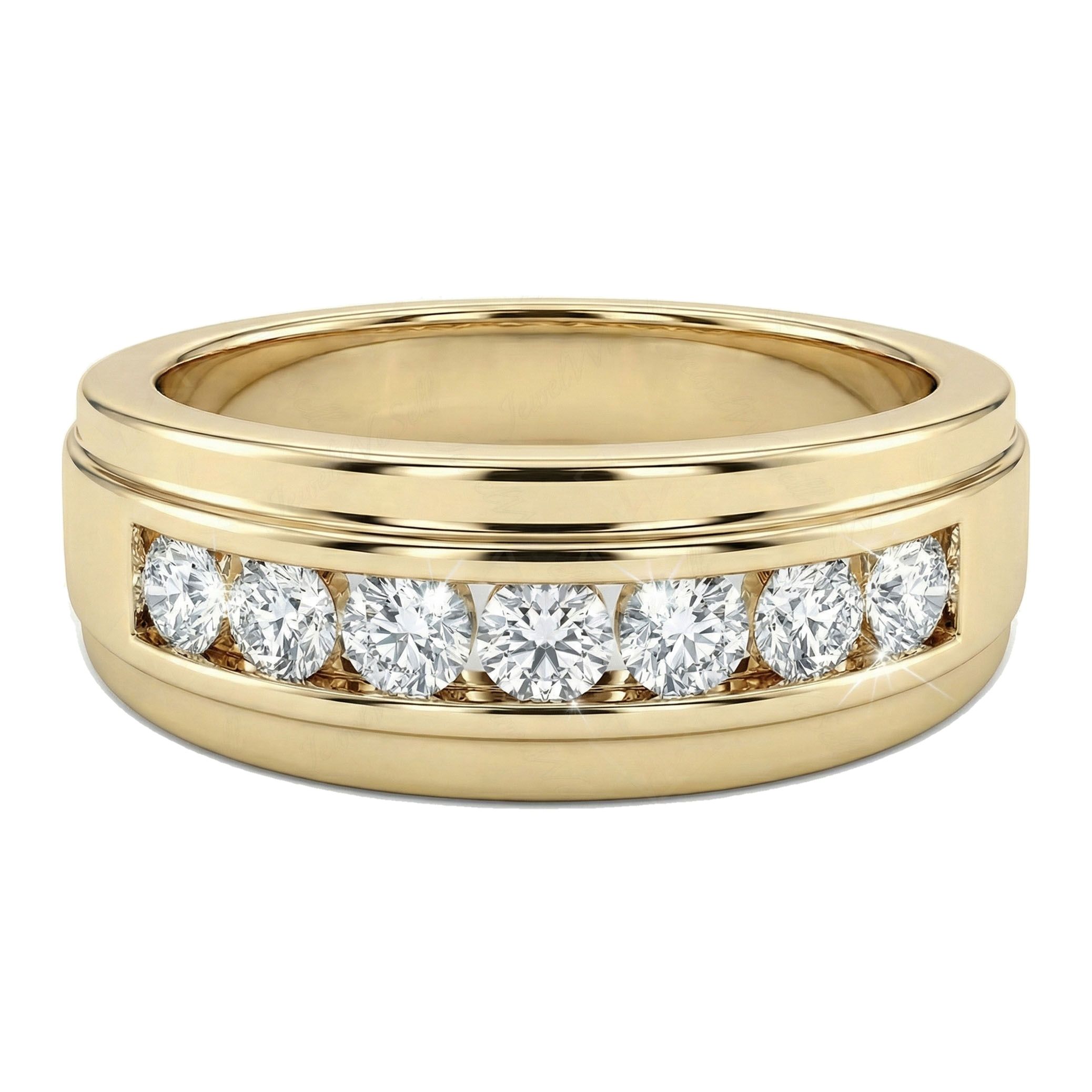 0.60 ct EF VS Lab Grown Diamond Mens Wedding Band in 14k Yellow Gold _ Sz0600 6636