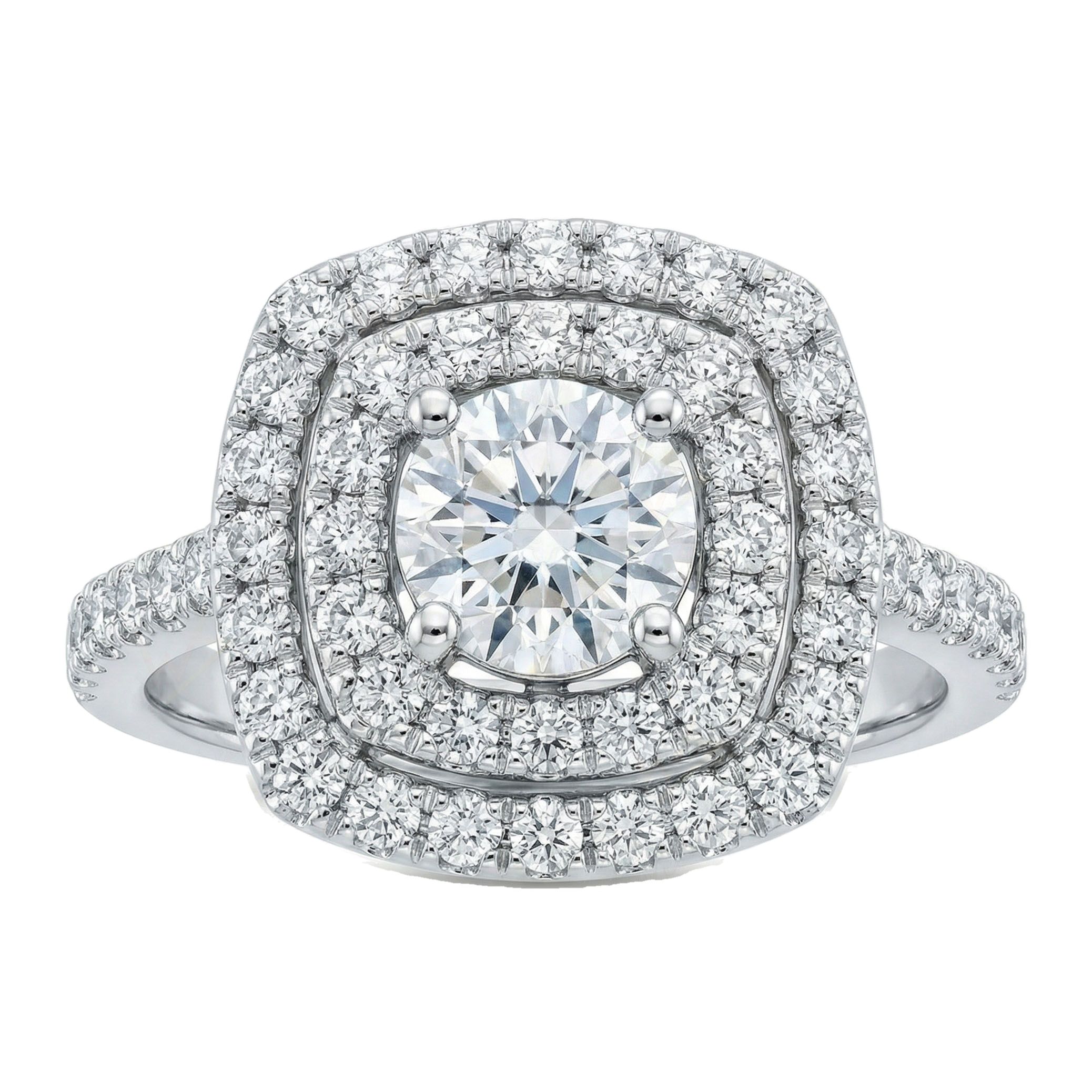 1.15 ct EF VS Lab Grown Diamond Halo Engagement Ring in 10k White Gold _ Sz0500 6710