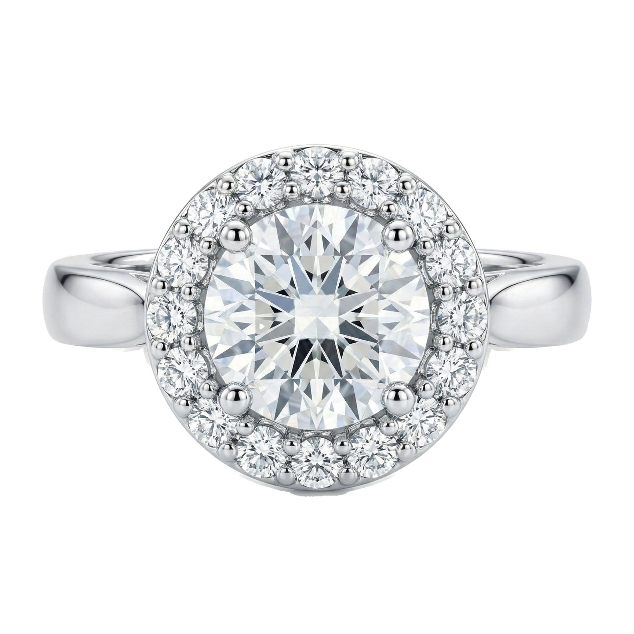 1.00 ct EF VS Moissanite Halo Engagement Ring in 925 Sterling SIlver _ Sz0875 6714