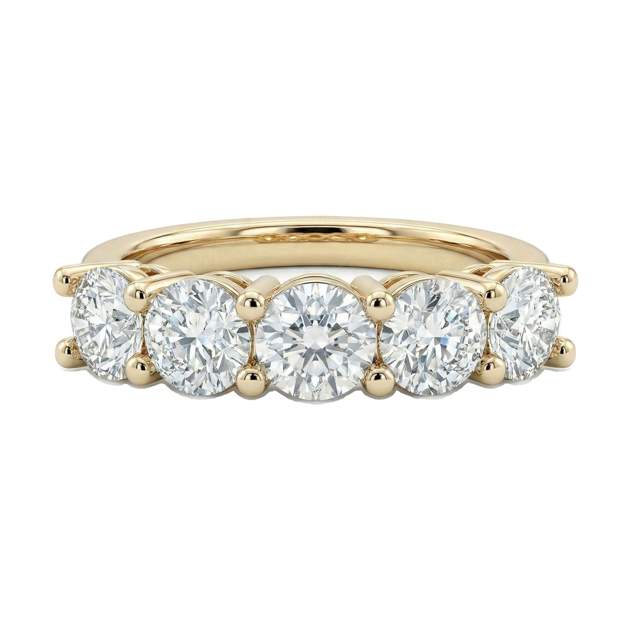 2.50 ct EF VS Lab Grown Diamond Single Row Wedding Band in 14k Yellow Gold _ Sz0875 8178