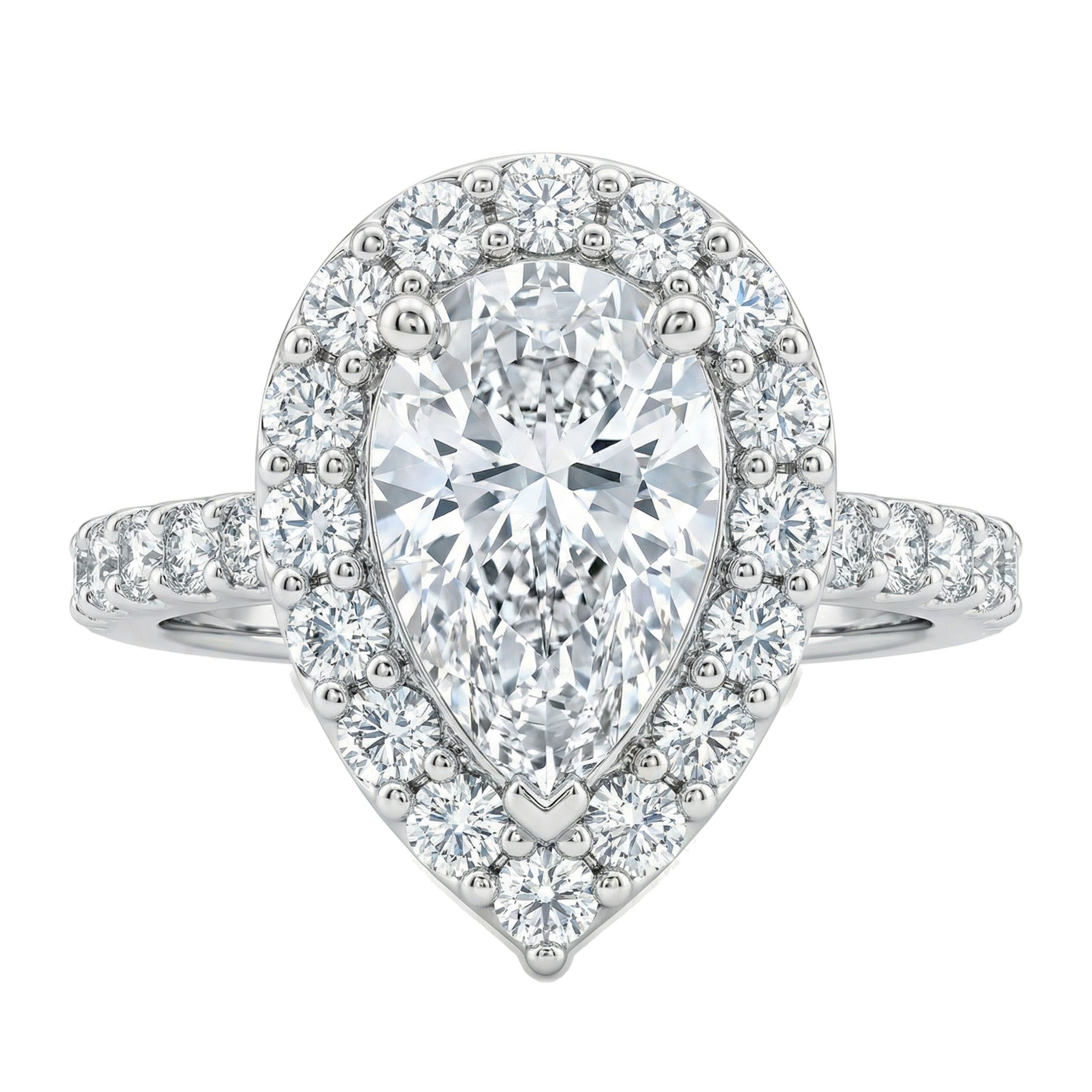 1.25 ct EF VS Lab Grown Diamond Halo Engagement Ring in 10k White Gold _ Sz0500 9159