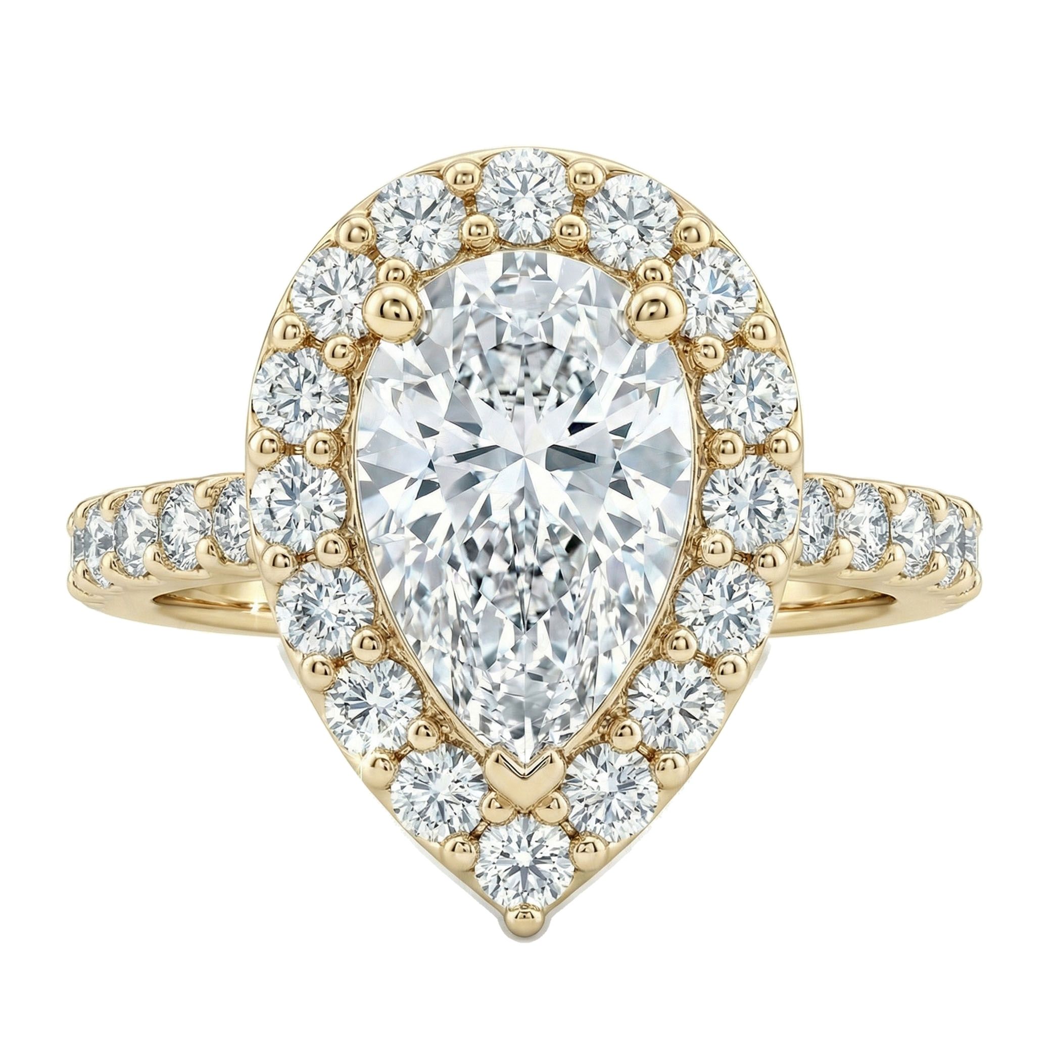 1.25 ct EF VS Lab Grown Diamond Halo Engagement Ring in 10k Yellow Gold _ Sz0900 9159
