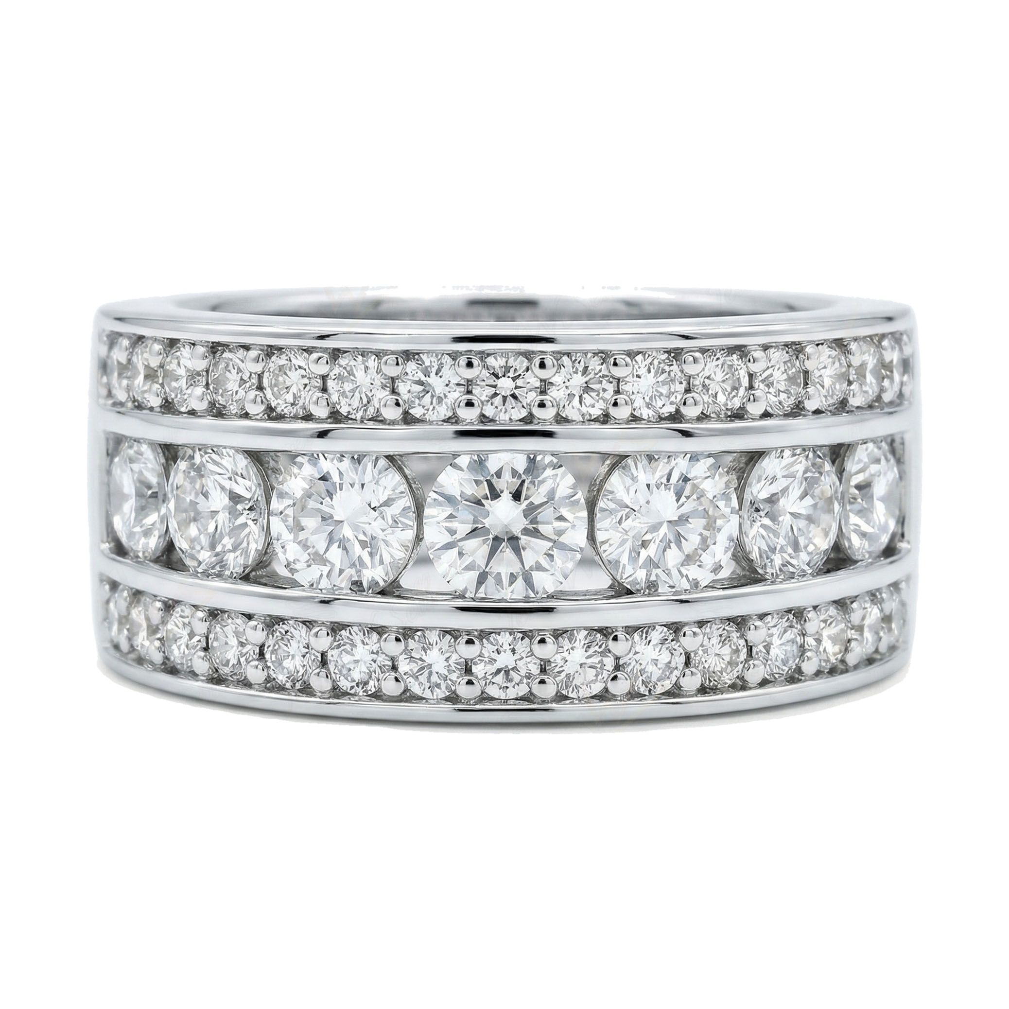 1.33 ct EF VS Moissanite Multi Row Wedding Band in 925 Sterling SIlver _ Sz0875 9253
