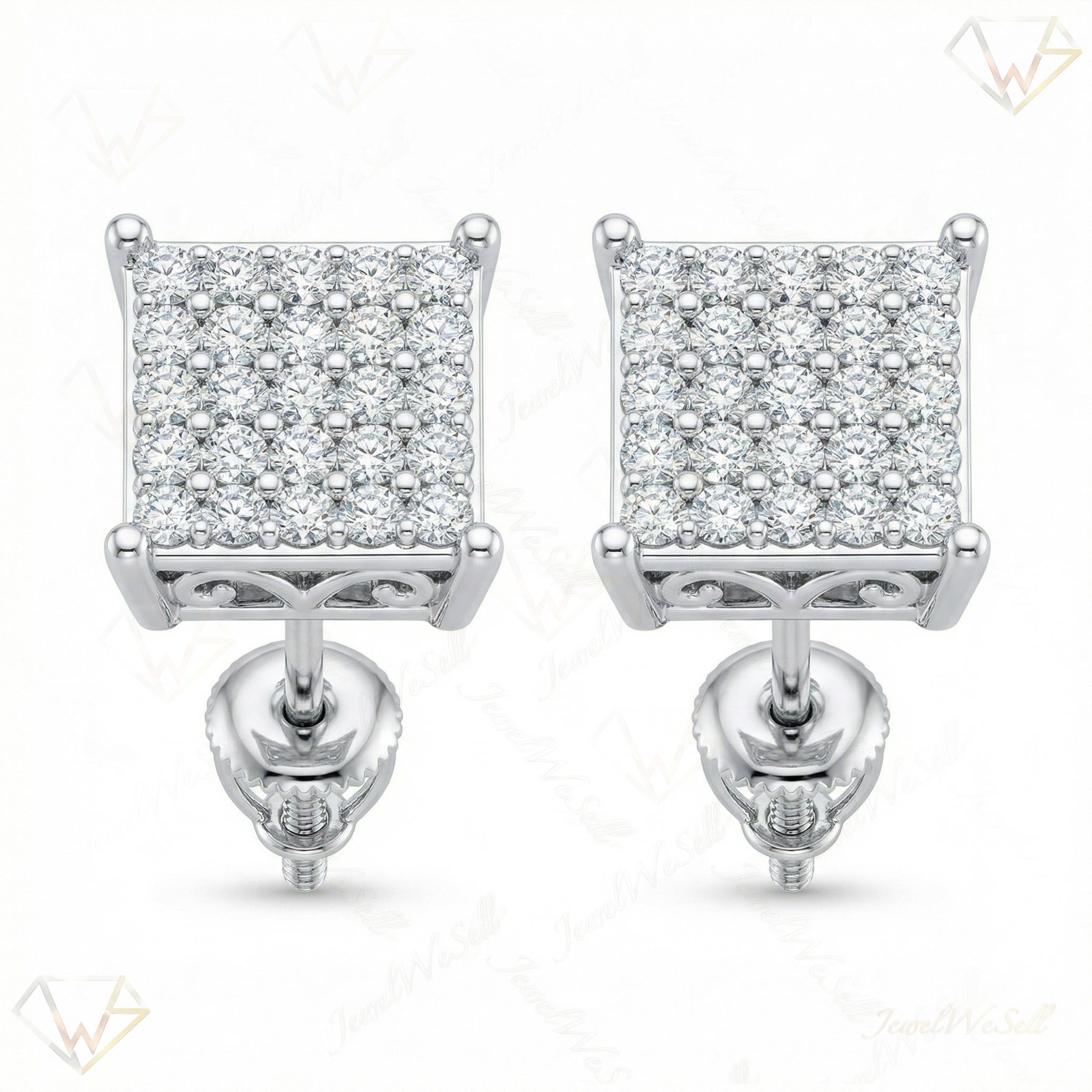 0.50 ct EF VS Lab Grown DIamond Micropave Earrings in 10k White Gold 13490