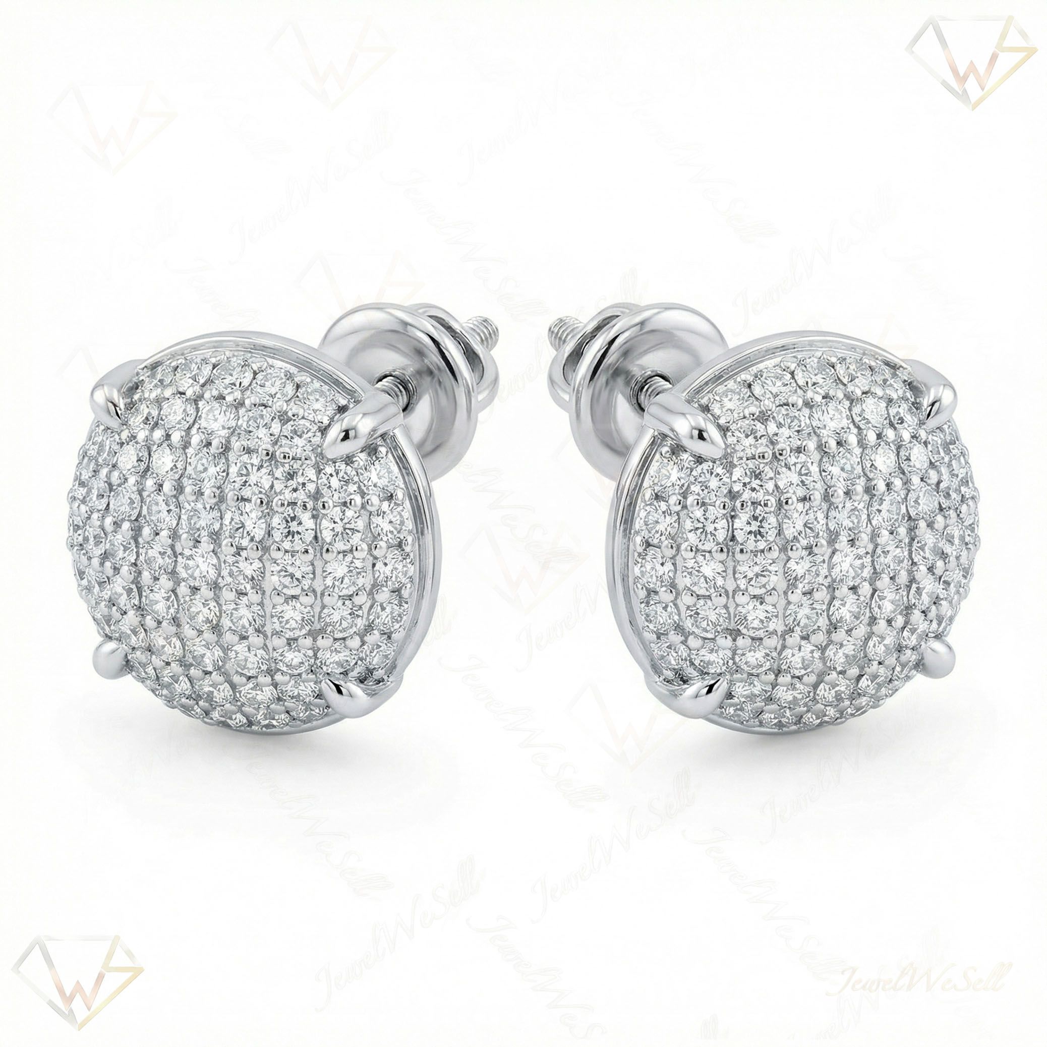 1.40 ct EF VS Moissanite Micropave Earrings in 925 Sterling Silver 13701