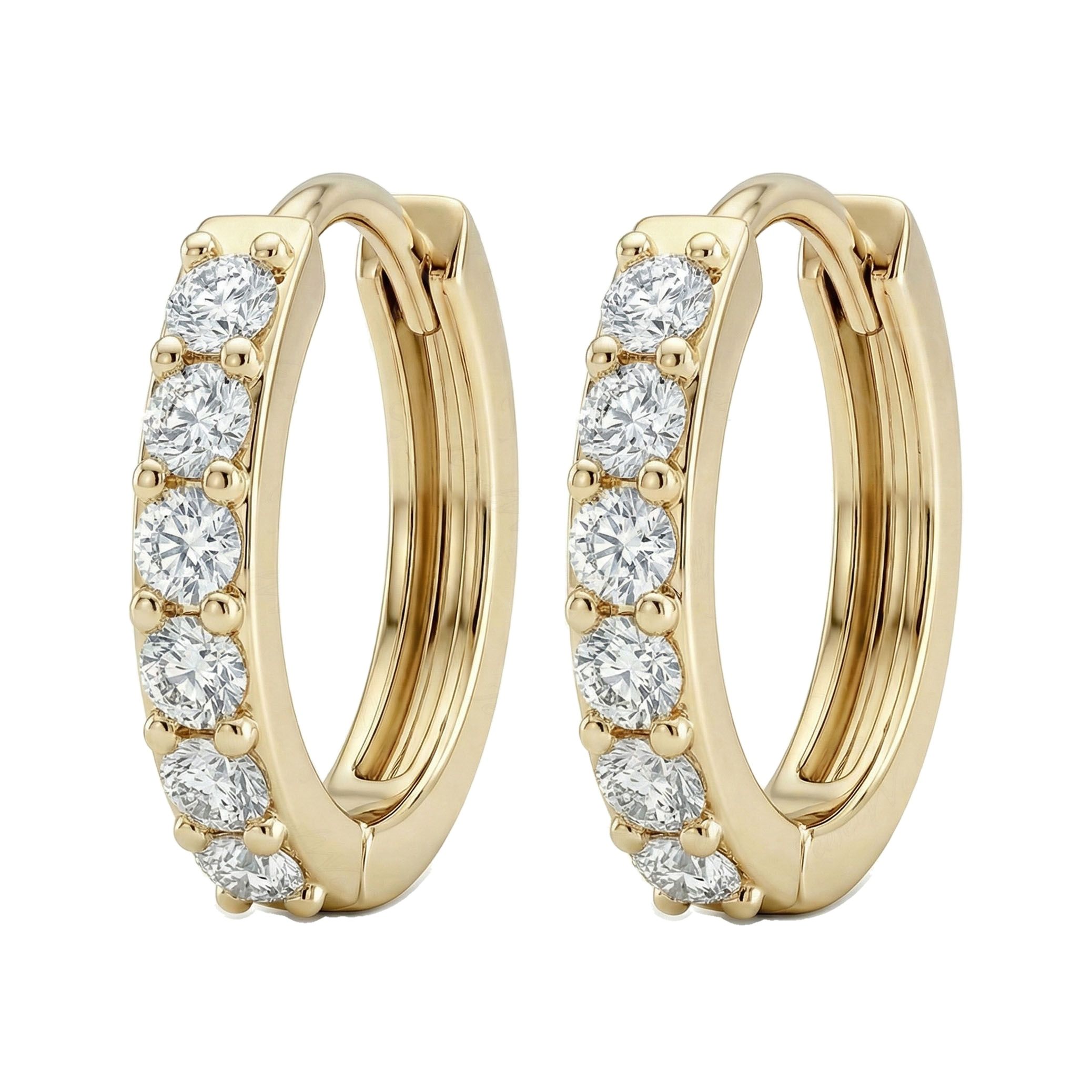 0.50 ct EF VS Lab Grown DIamond Hoops Earrings in 10k Yellow Gold 13886