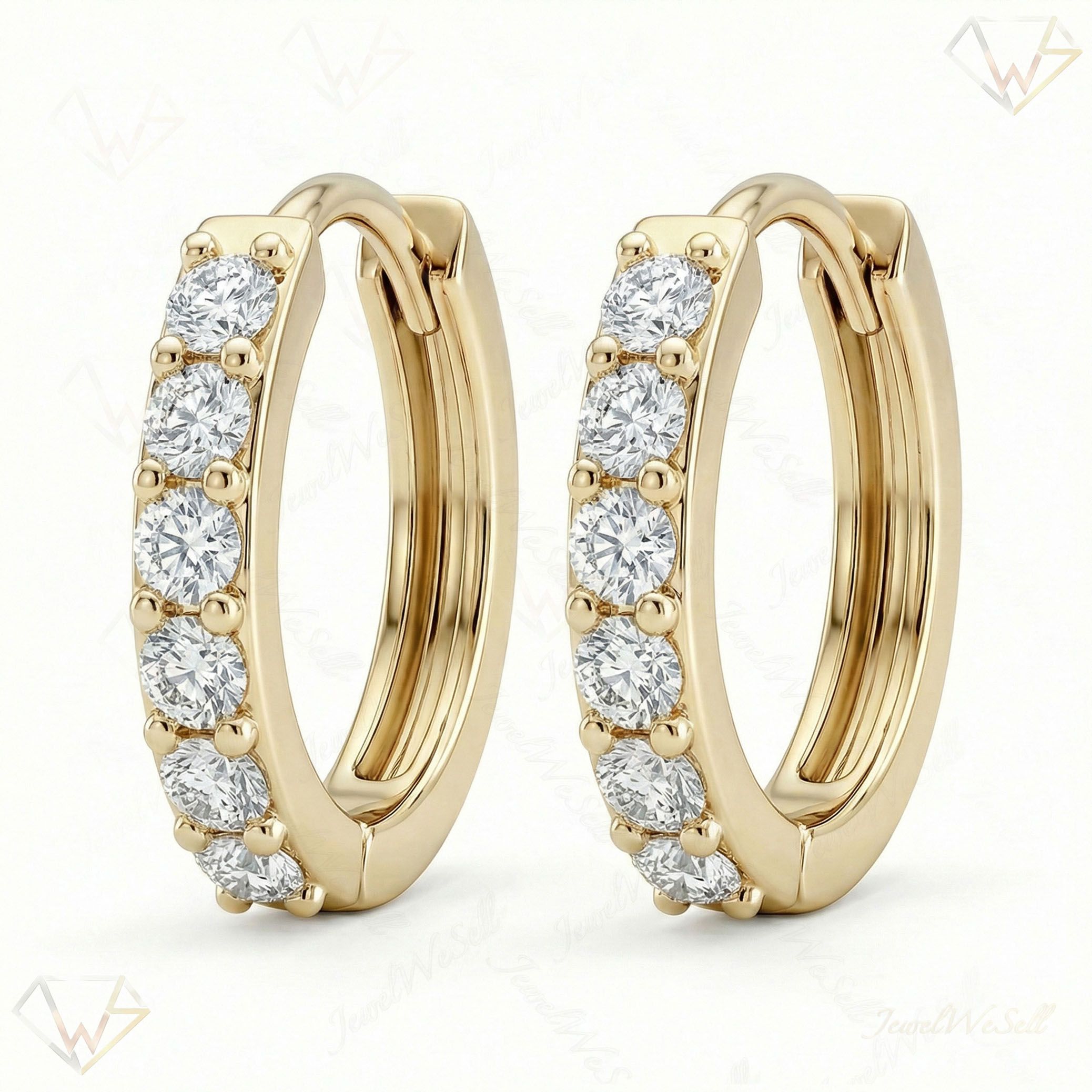 0.50 ct EF VS Lab Grown DIamond Hoops Earrings in 14k Yellow Gold 13886