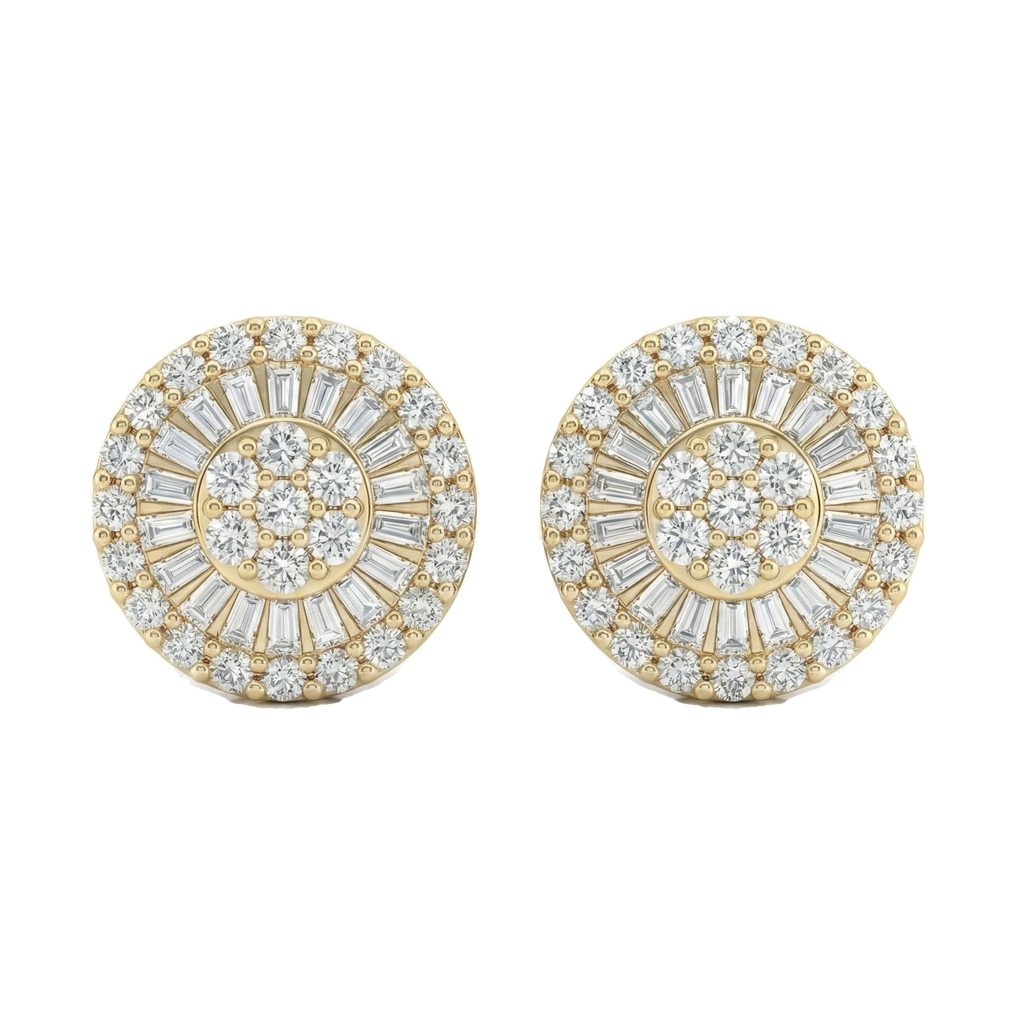 0.85 ct EF VS Lab Grown DIamond Cluster Earrings in 10k Yellow Gold 16382