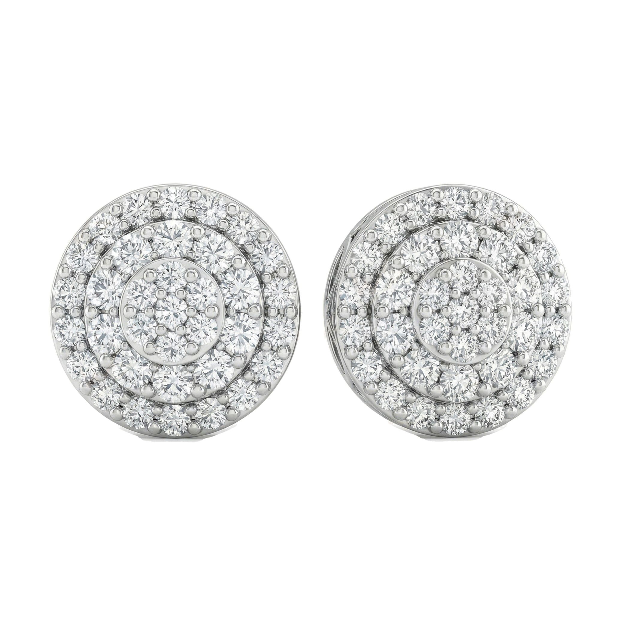 0.60 ct EF VS Moissanite Cluster Earrings in 925 Sterling Silver 16426