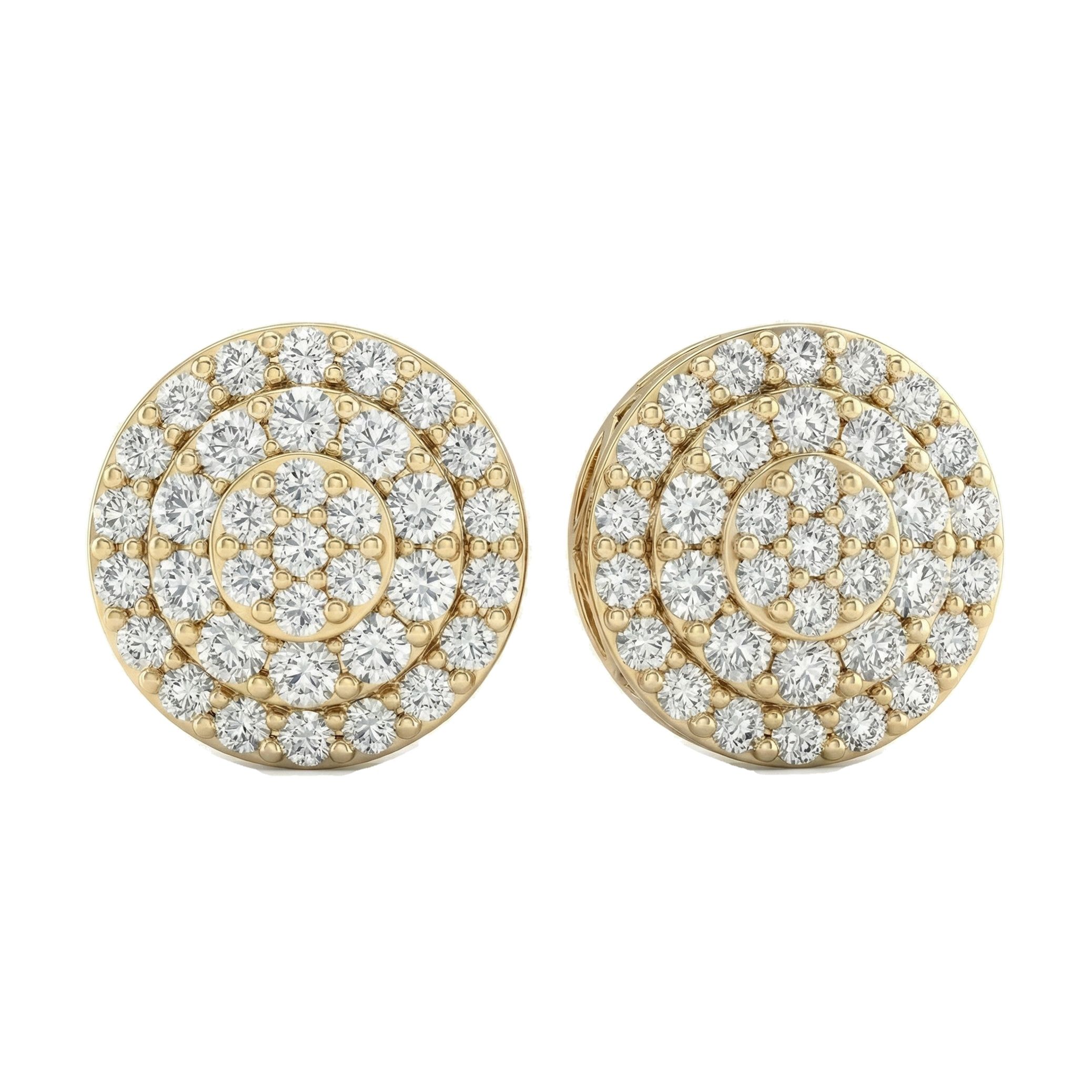 0.60 ct EF VS Lab Grown DIamond Cluster Earrings in 10k Yellow Gold 16426