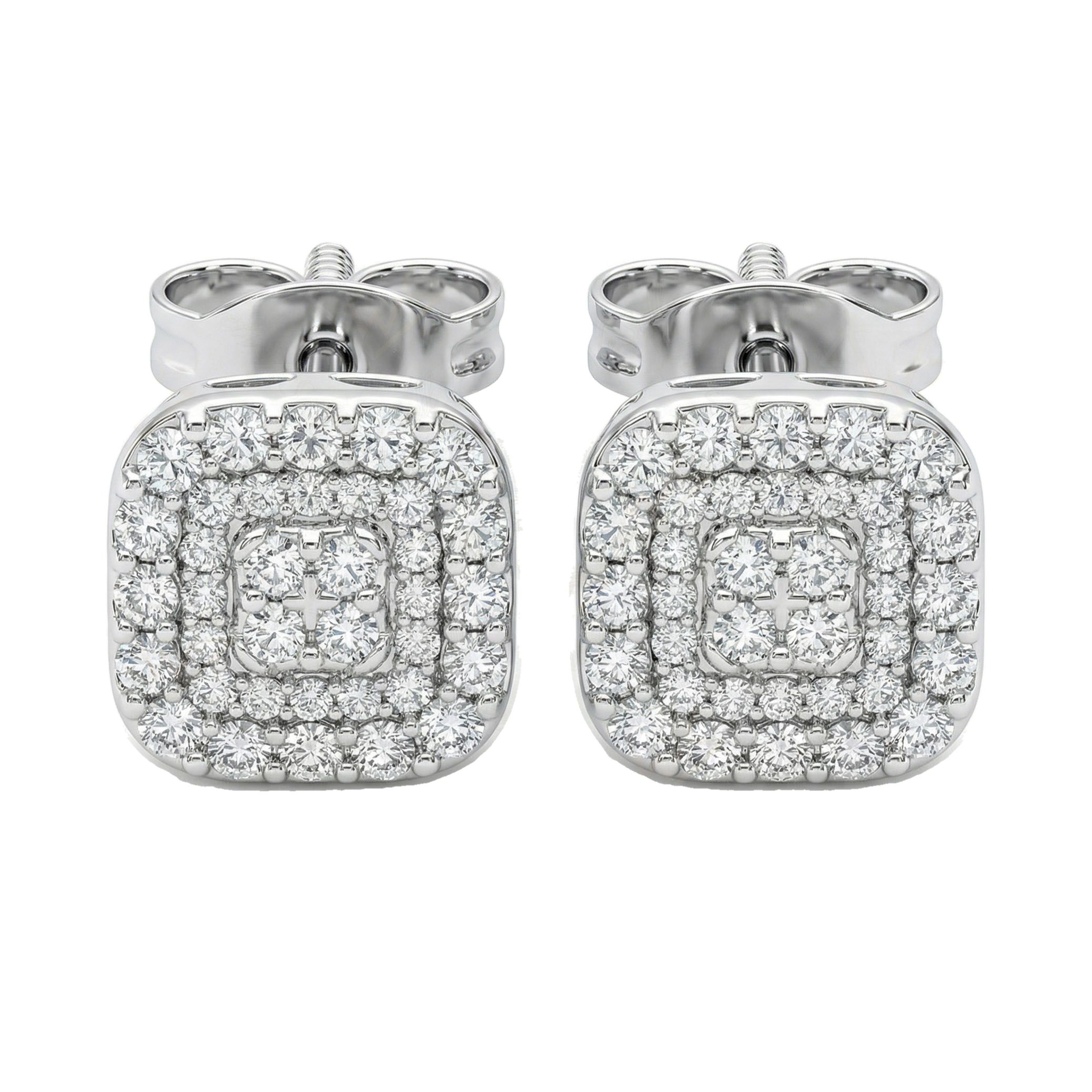 0.40 ct EF VS Moissanite Square Earrings in 925 Sterling Silver 16428