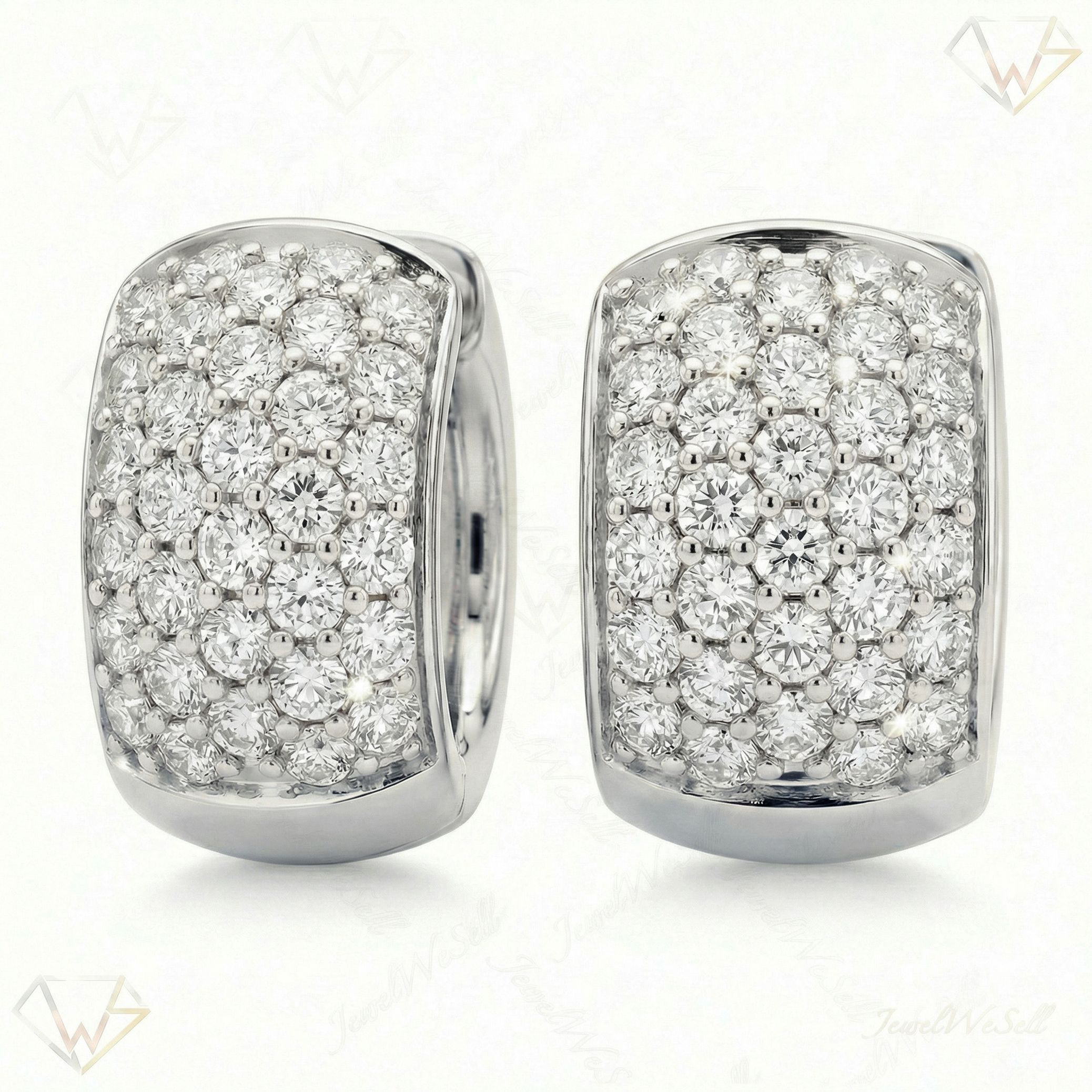 1.40 ct EF VS Moissanite Huggies Earrings in 925 Sterling Silver 16862