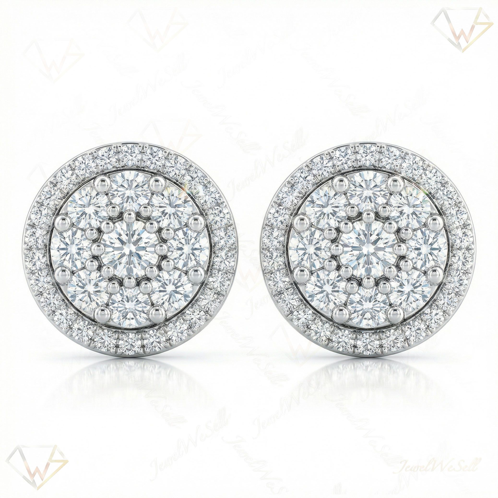 1.00 ct EF VS Lab Grown DIamond Micropave Earrings in 10k White Gold 300837