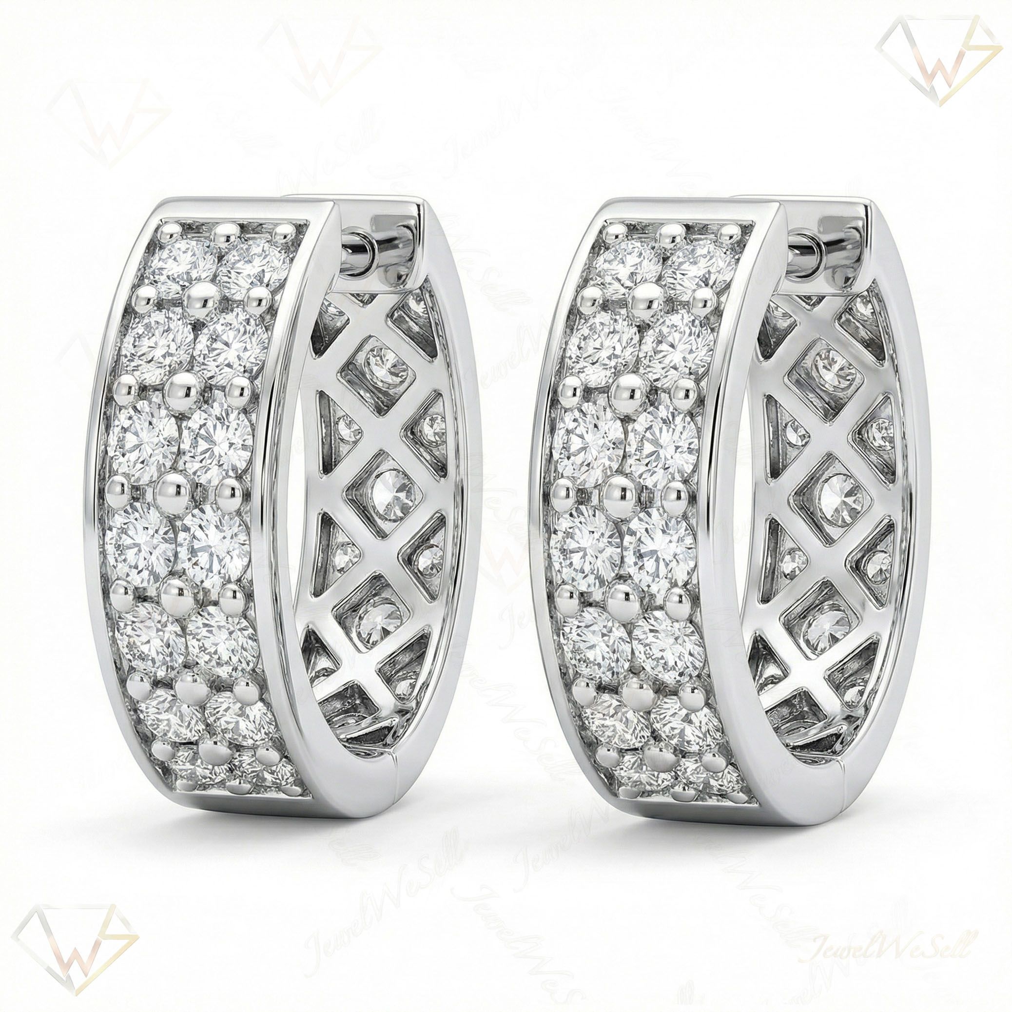0.40 ct EF VS Moissanite Huggies Earrings in 925 Sterling Silver 300858