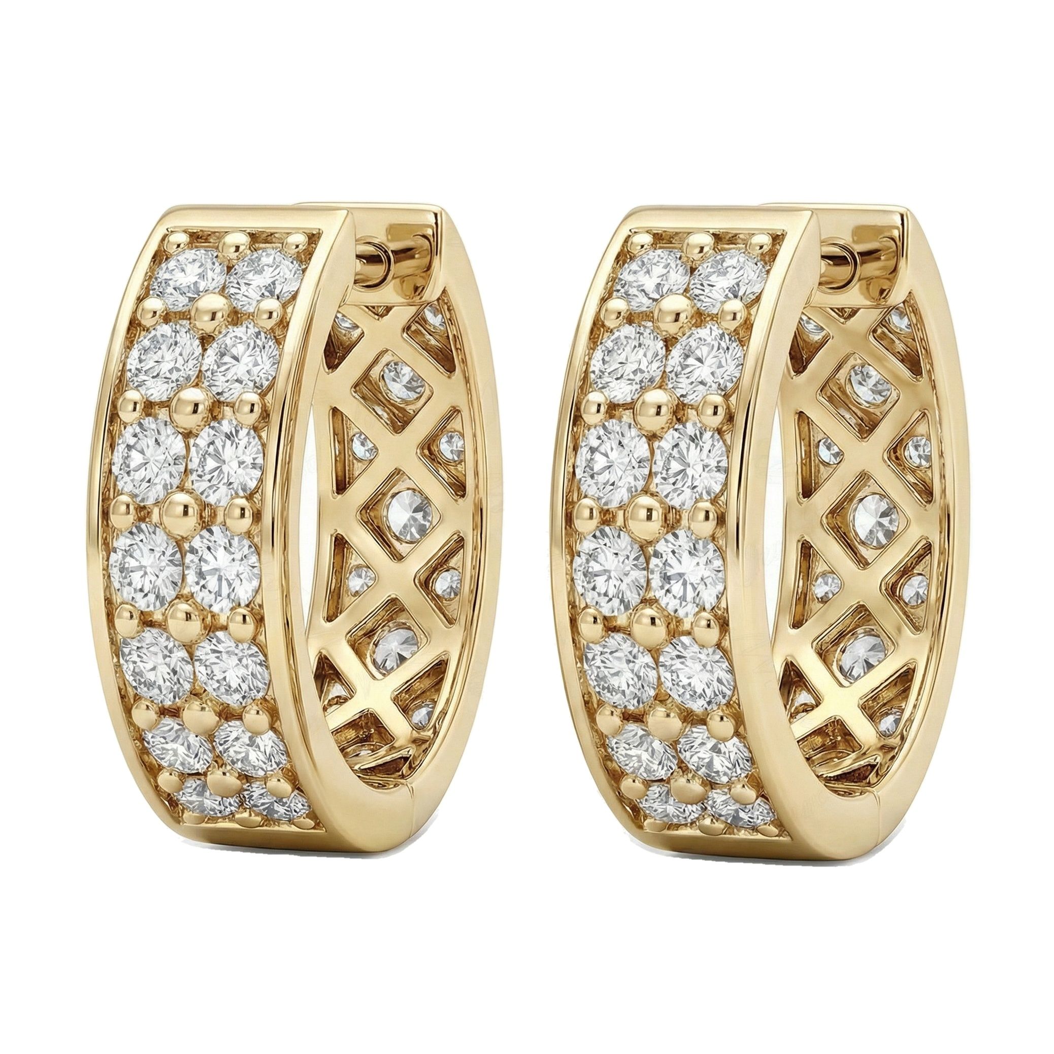 0.40 ct EF VS Lab Grown DIamond Huggies Earrings in 14k Yellow Gold 300858