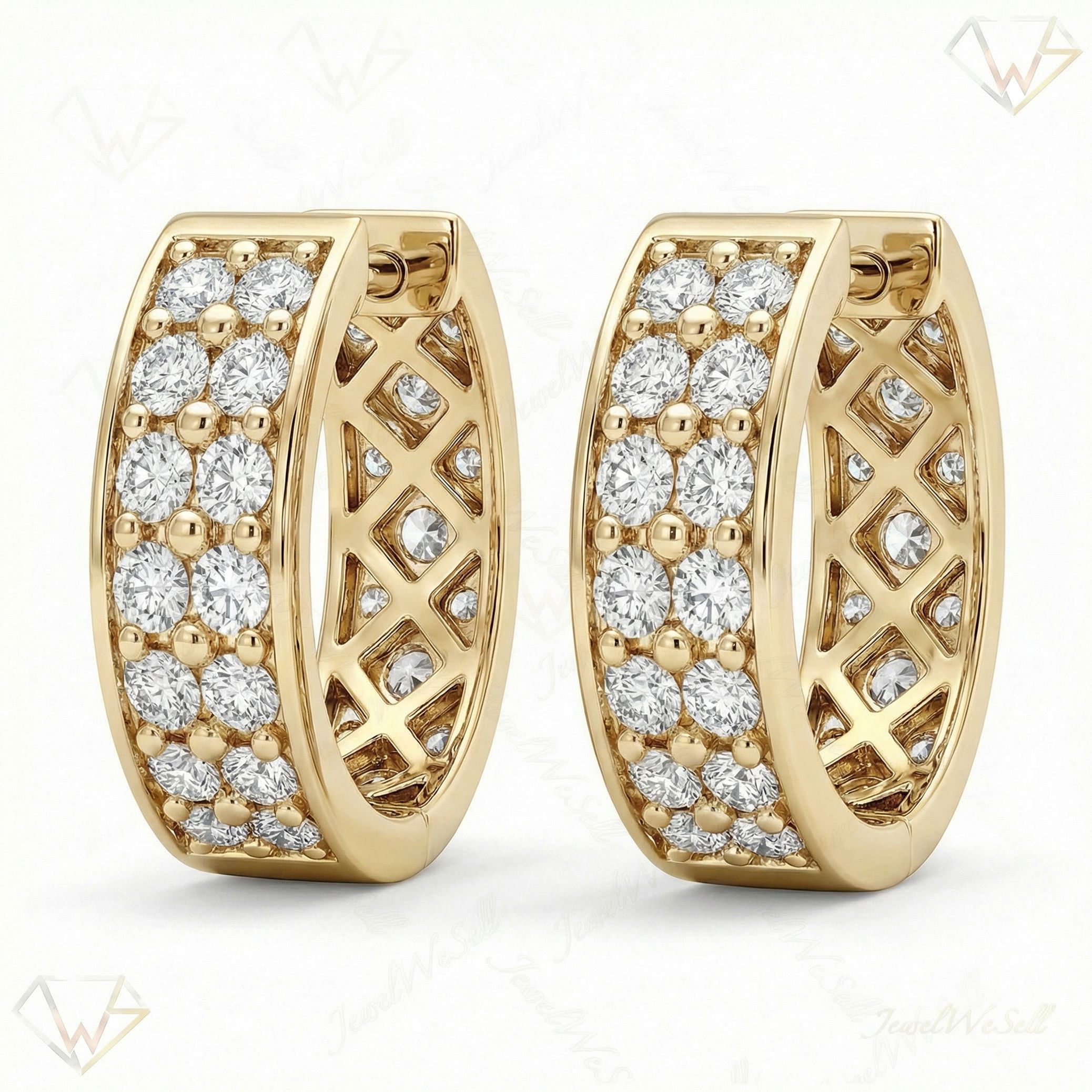 0.40 ct EF VS Lab Grown DIamond Huggies Earrings in 10k Yellow Gold 300858