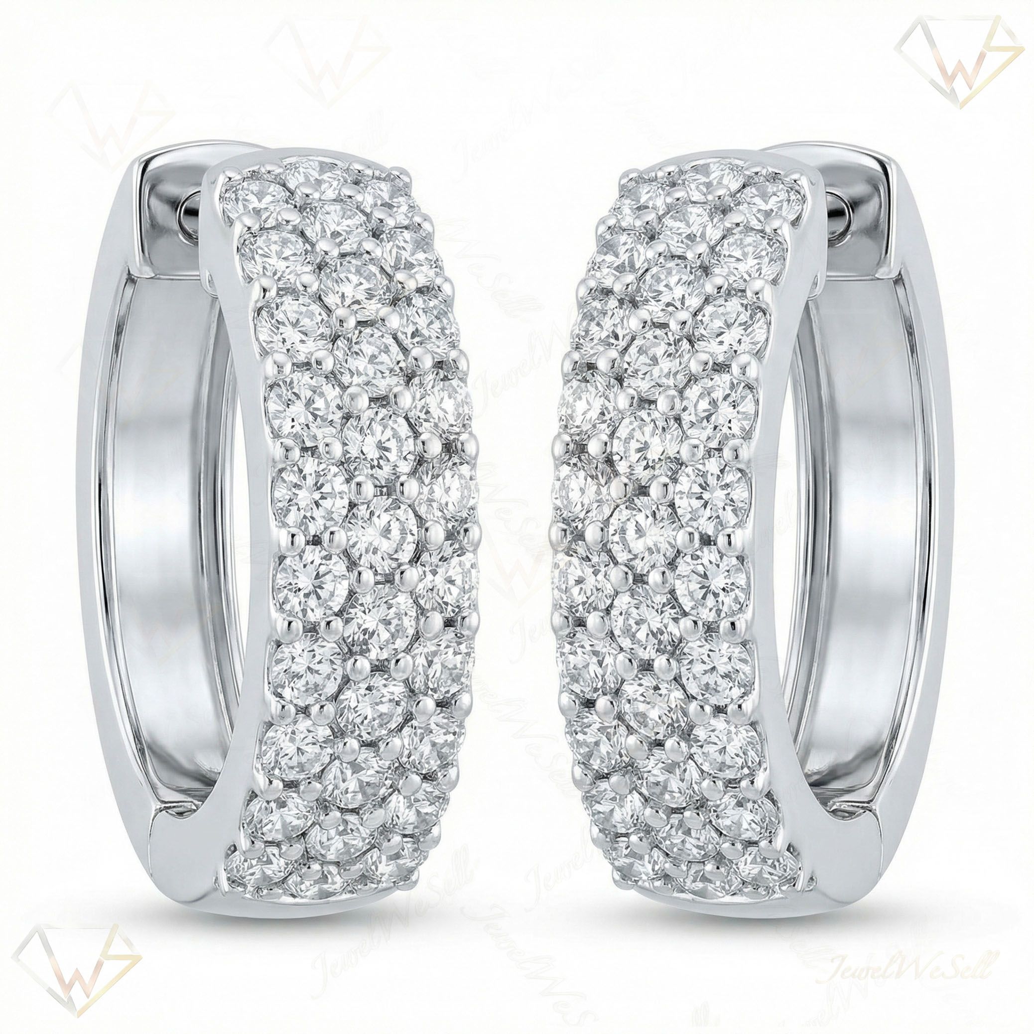 0.75 ct EF VS Moissanite Huggies Earrings in 925 Sterling Silver 300861
