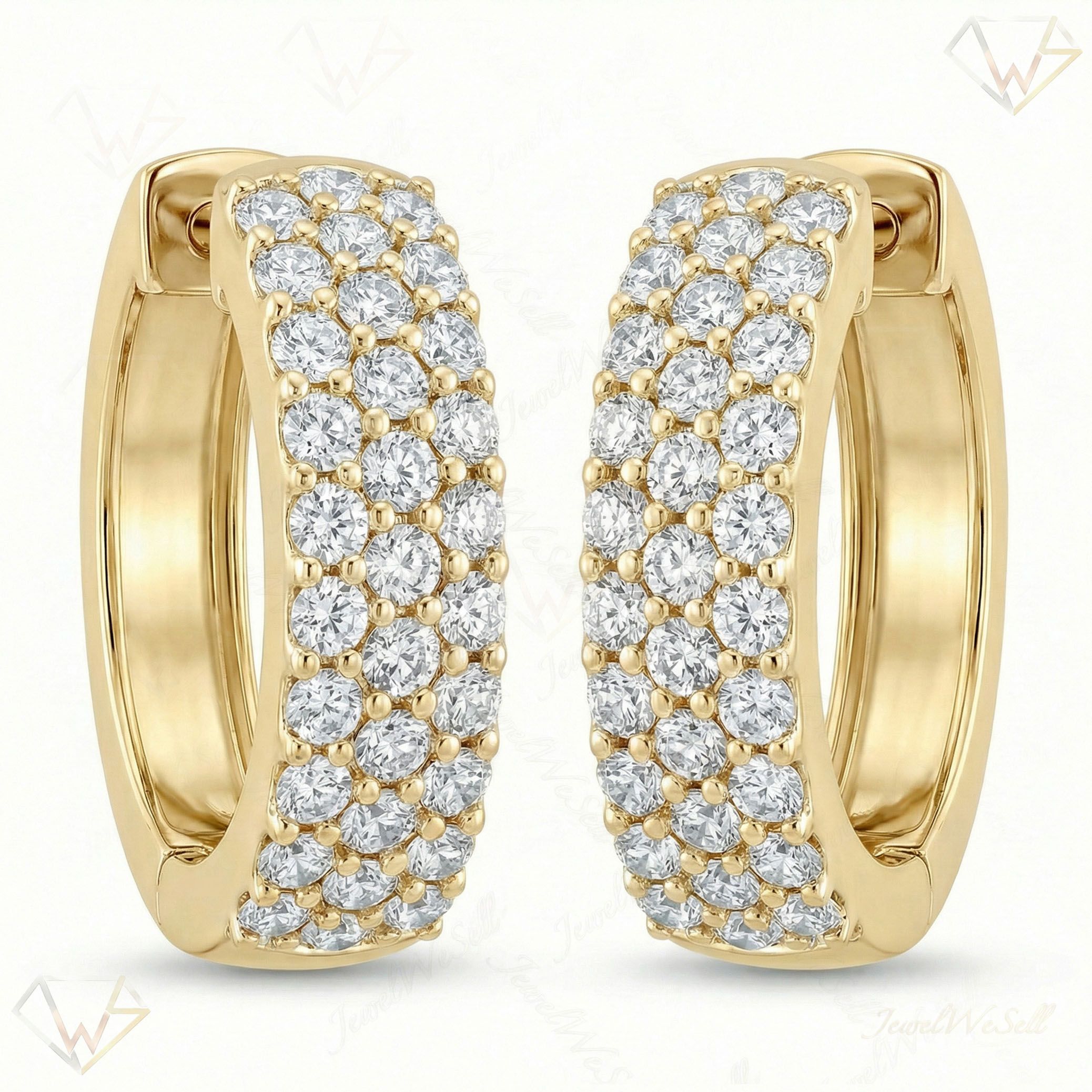 0.75 ct EF VS Lab Grown DIamond Huggies Earrings in 10k Yellow Gold 300861