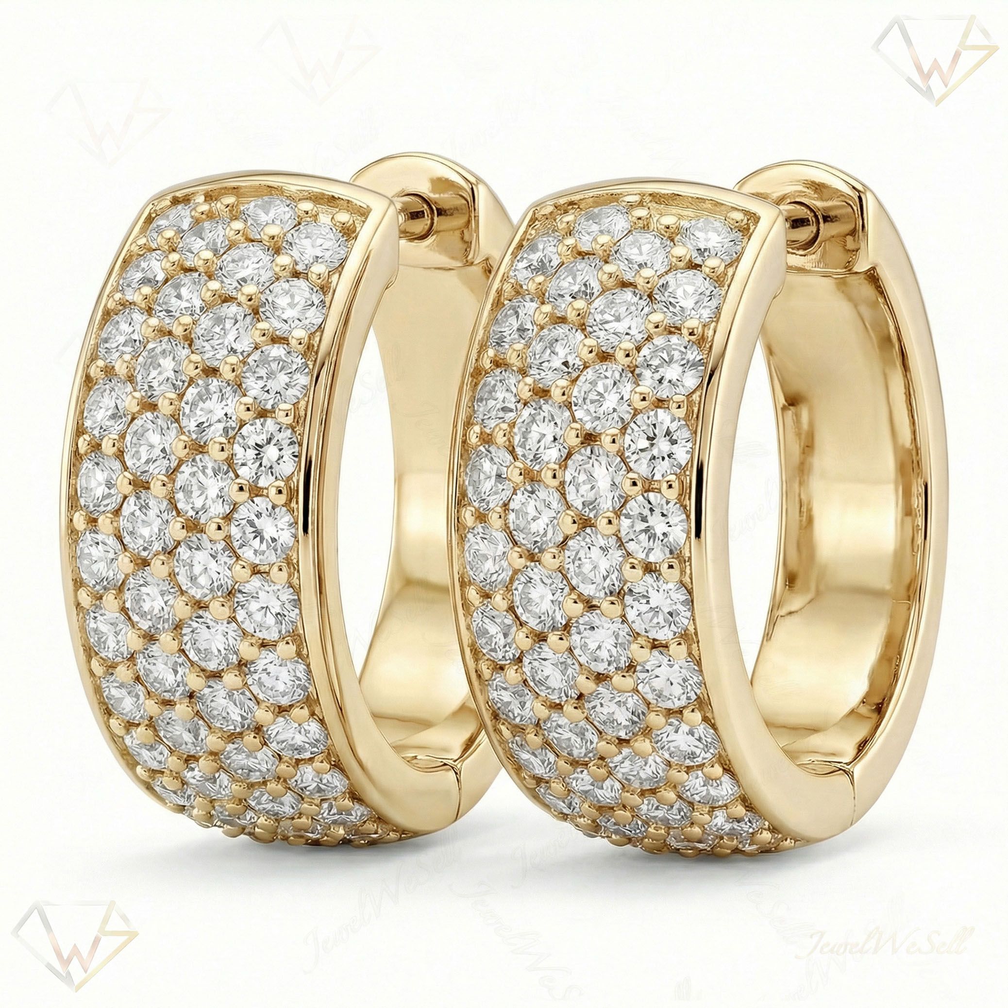 1.75 ct EF VS Lab Grown DIamond Huggies Earrings in 14k Yellow Gold 300862
