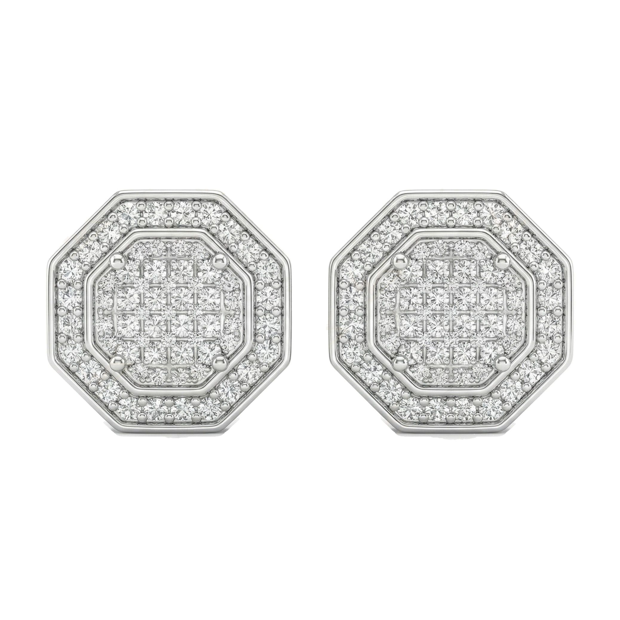0.55 ct EF VS Moissanite Micropave Earrings in 925 Sterling Silver 300902