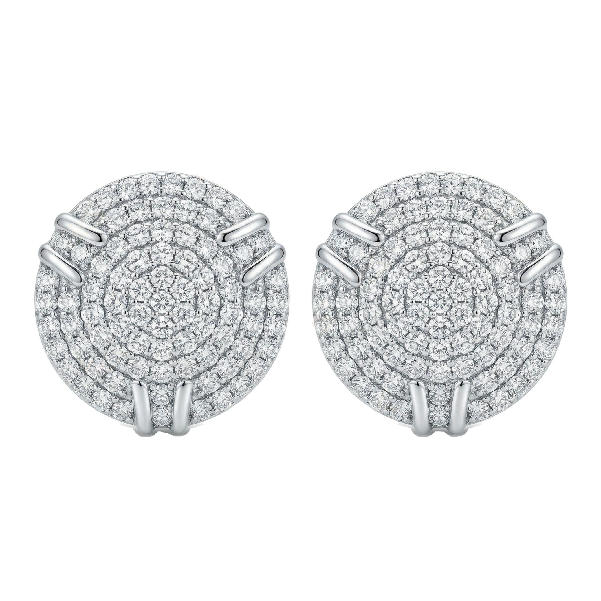 0.80 ct EF VS Lab Grown DIamond Circle Earrings in 10k White Gold 300926