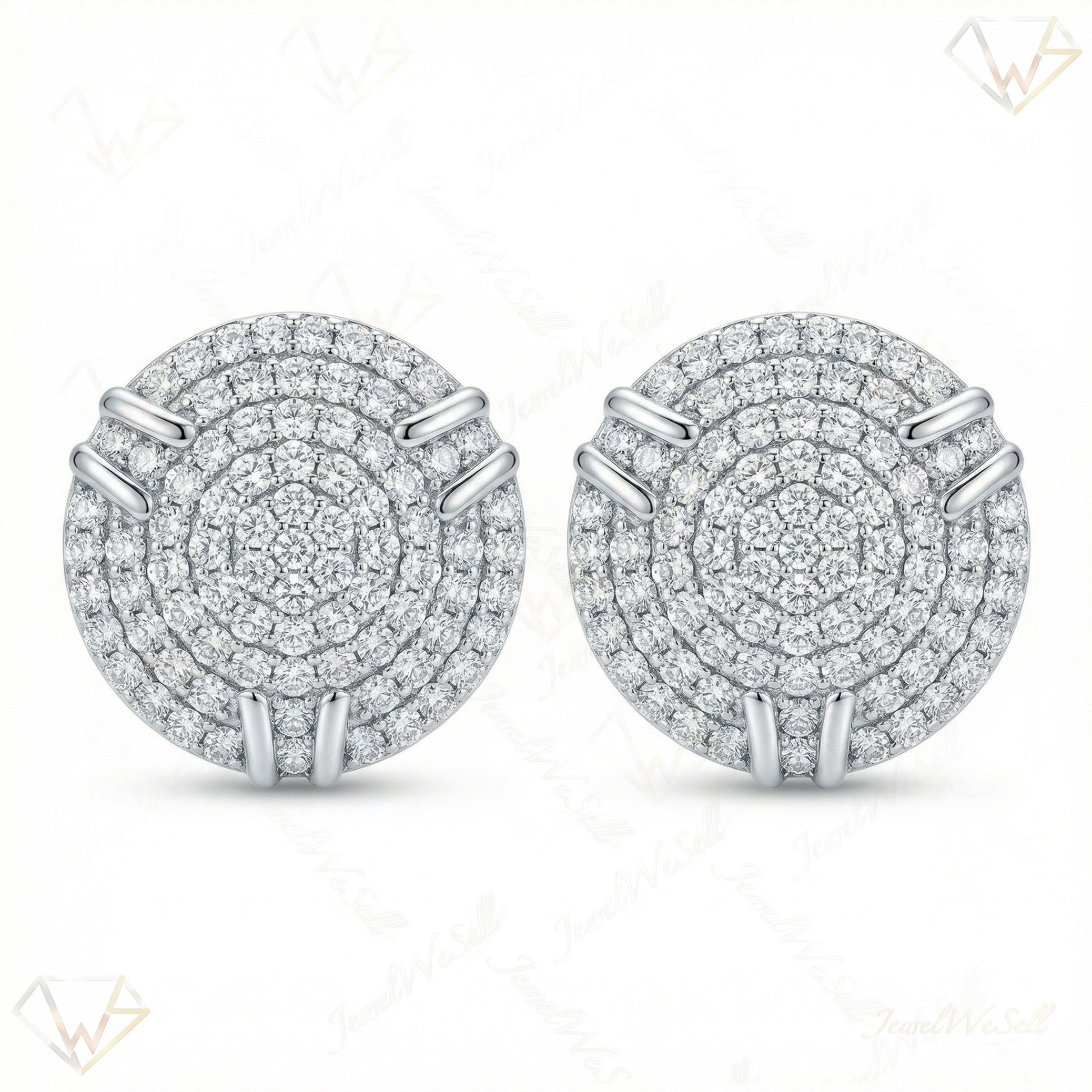 0.80 ct EF VS Lab Grown DIamond Circle Earrings in 14k White Gold 300926