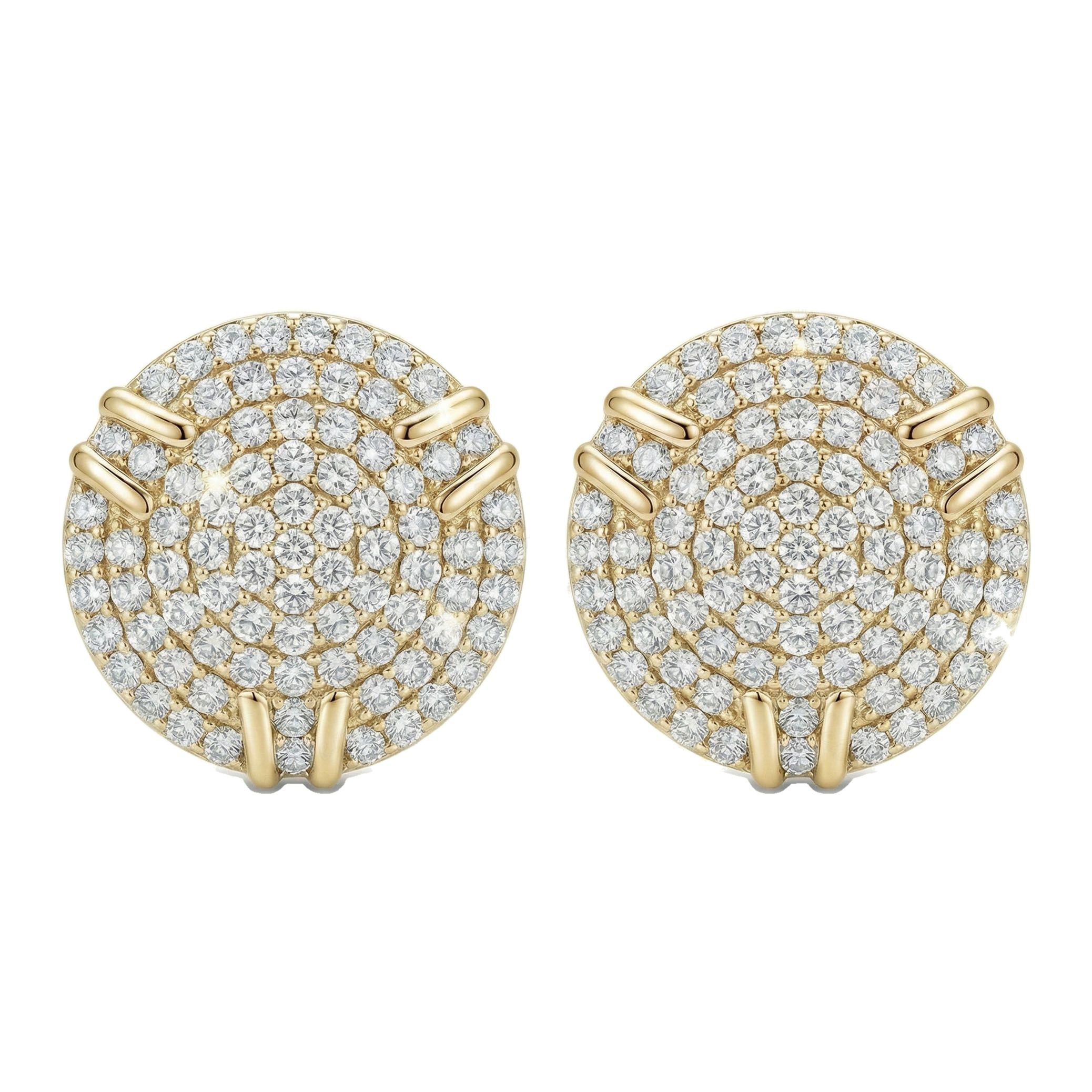 0.80 ct EF VS Lab Grown DIamond Circle Earrings in 14k Yellow Gold 300926